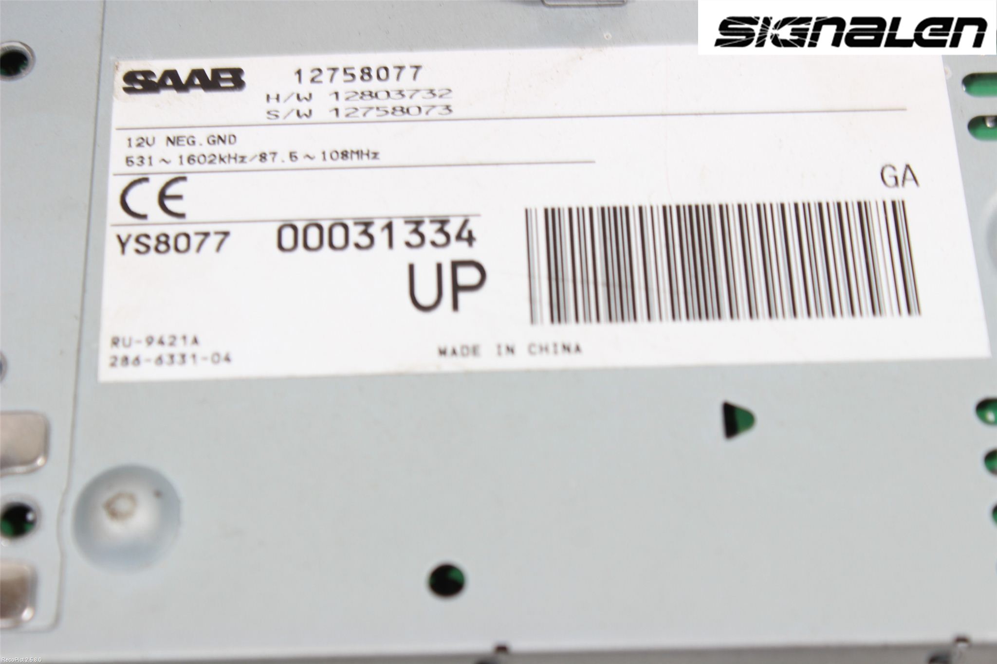 Saab 9-3 VER 2 Stereo Radio