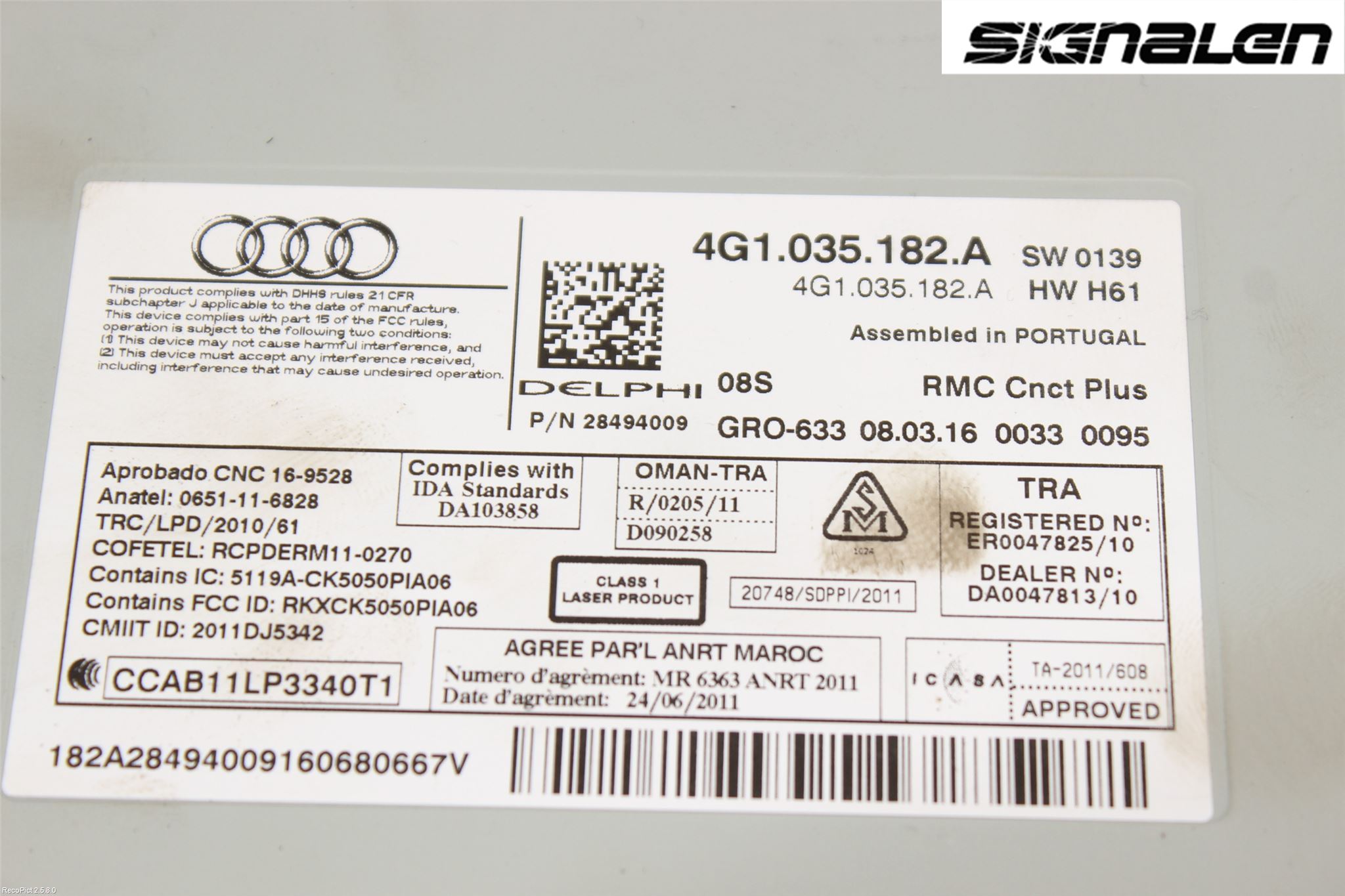 Audi A6 ALLROAD 12-18 Stereo Radio