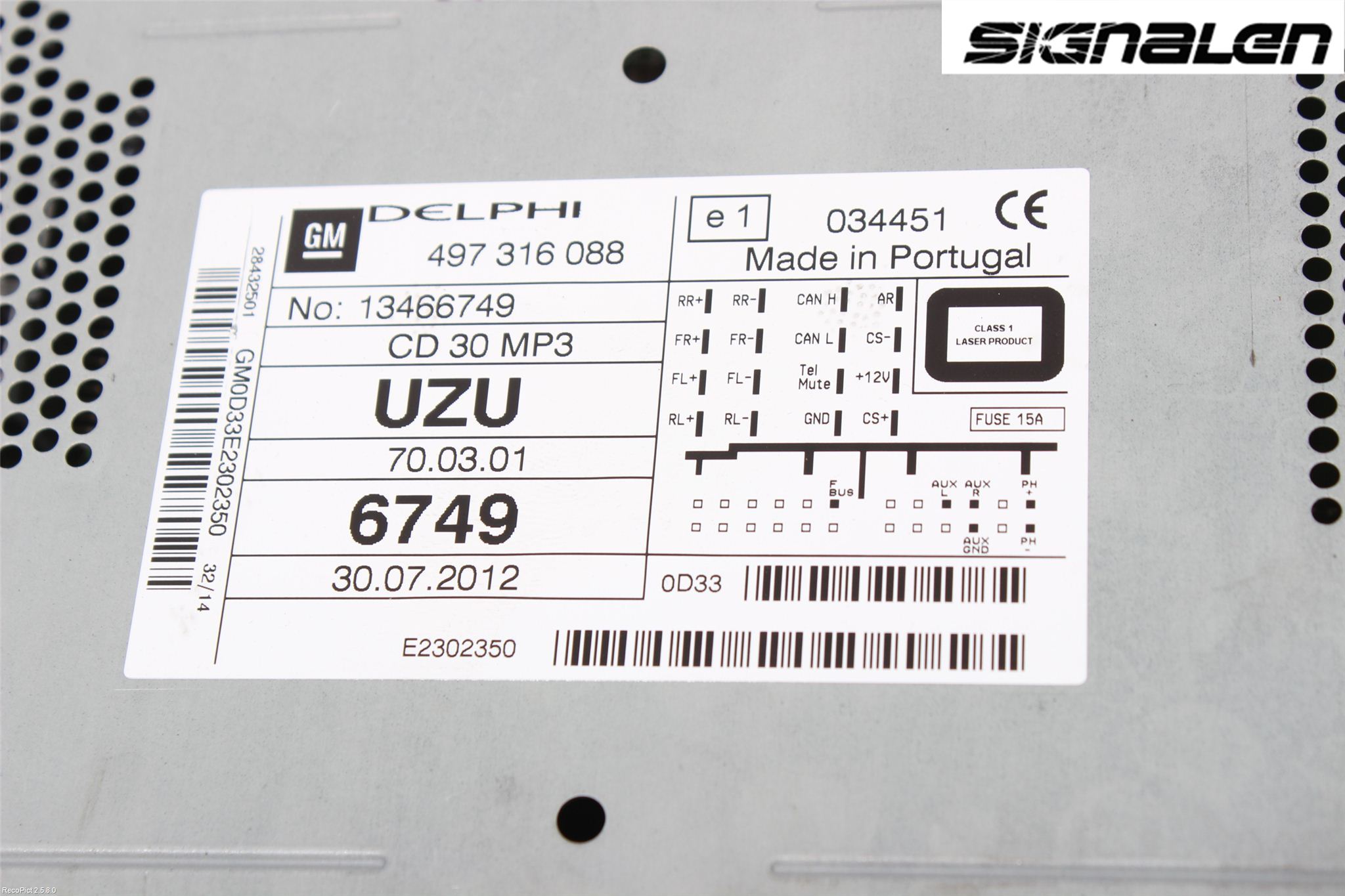 Opel CORSA D 07-14 Stereo Radio