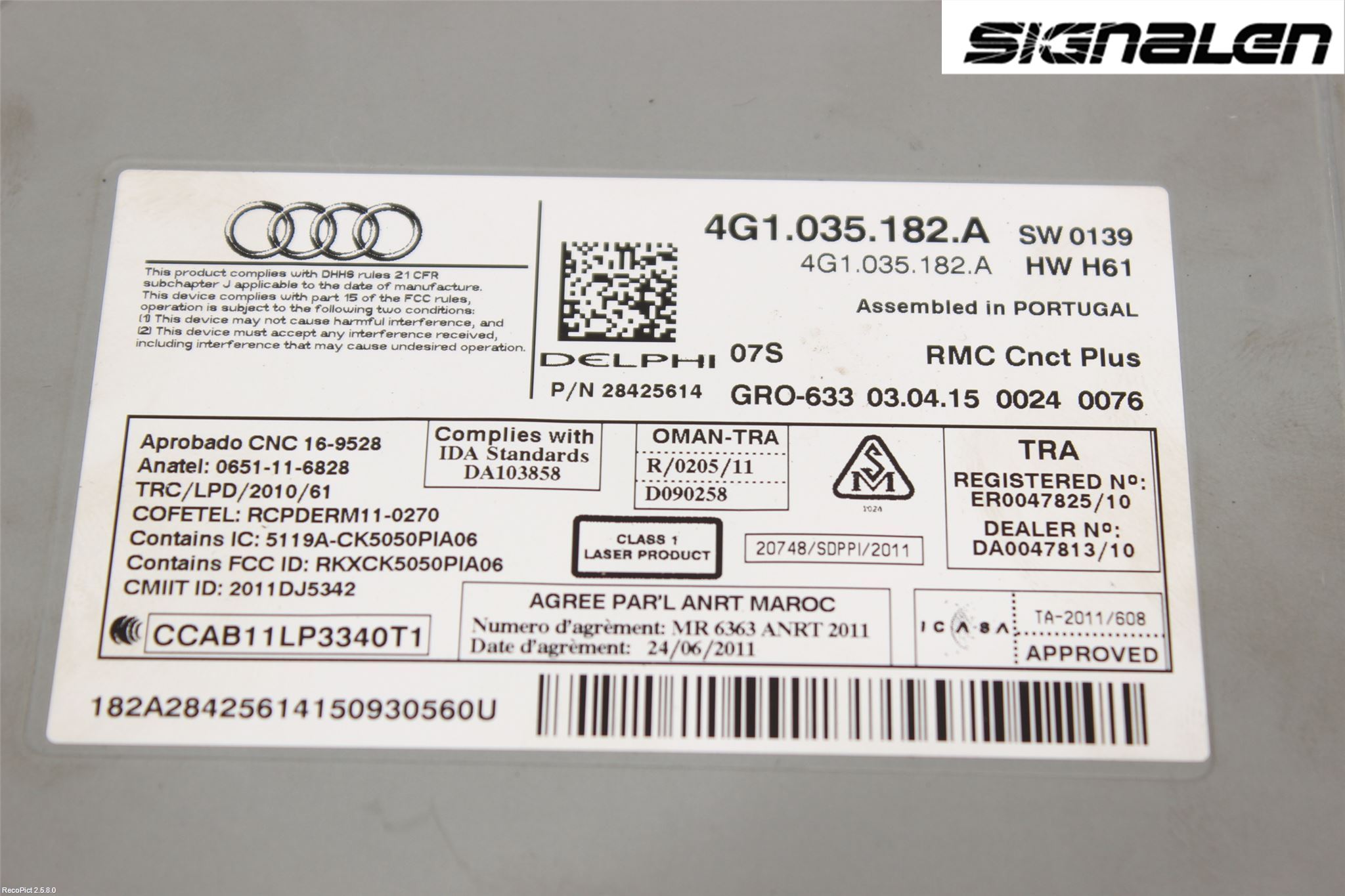 Audi A6/S6 4G 11-18 Stereo Radio