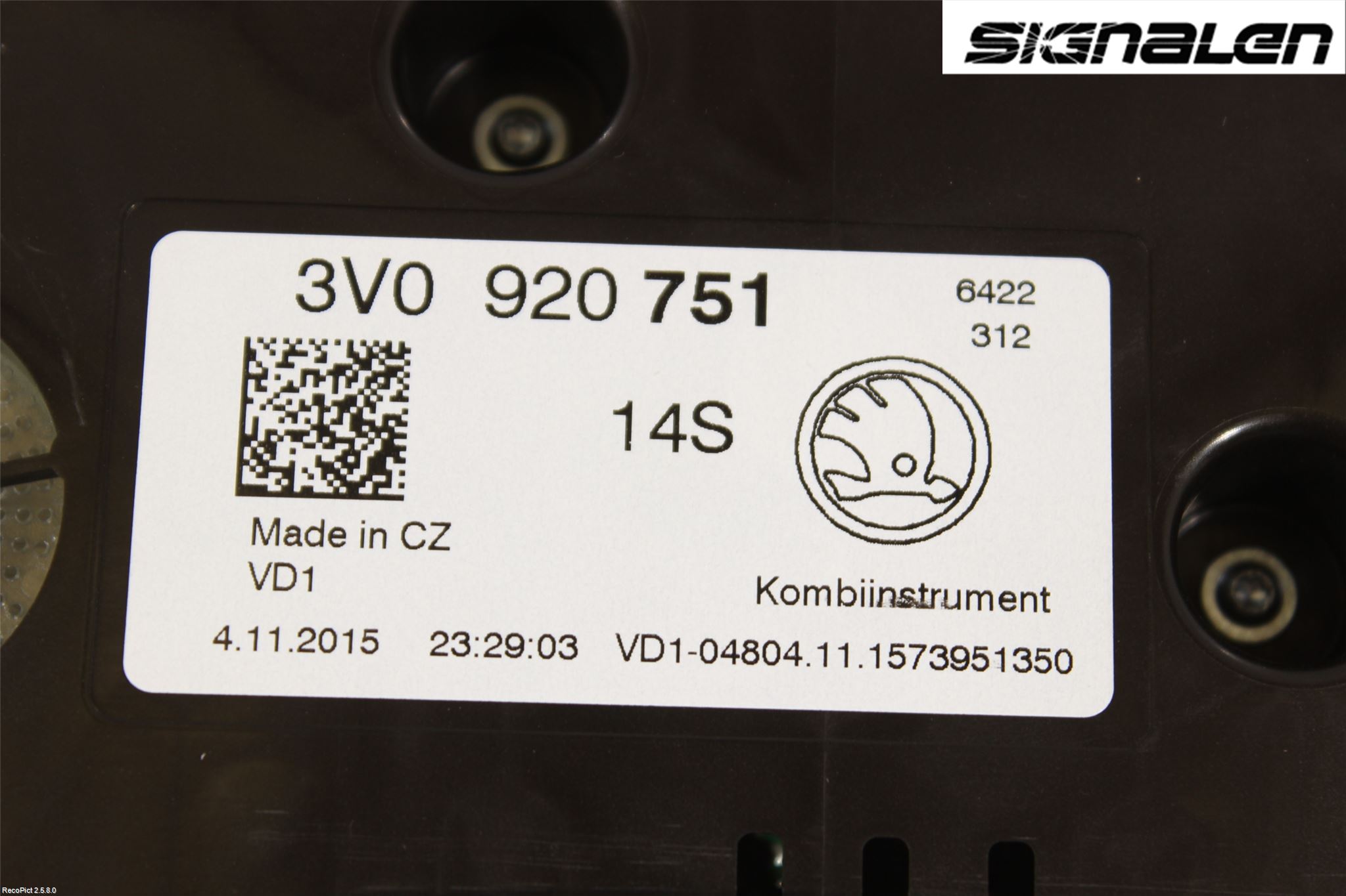 Skoda SUPERB 16-24 Instr Kombinert