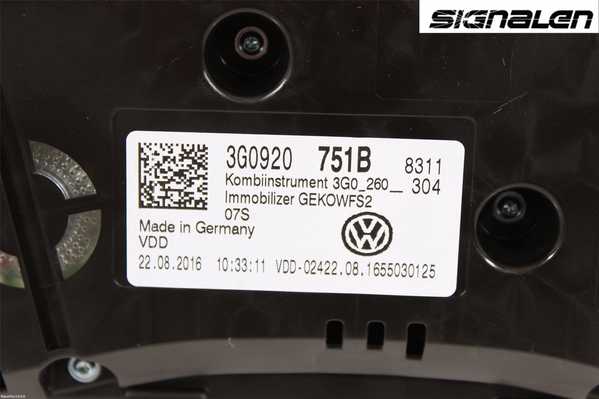Volkswagen VW PASSAT 15-19 Instr Kombinert