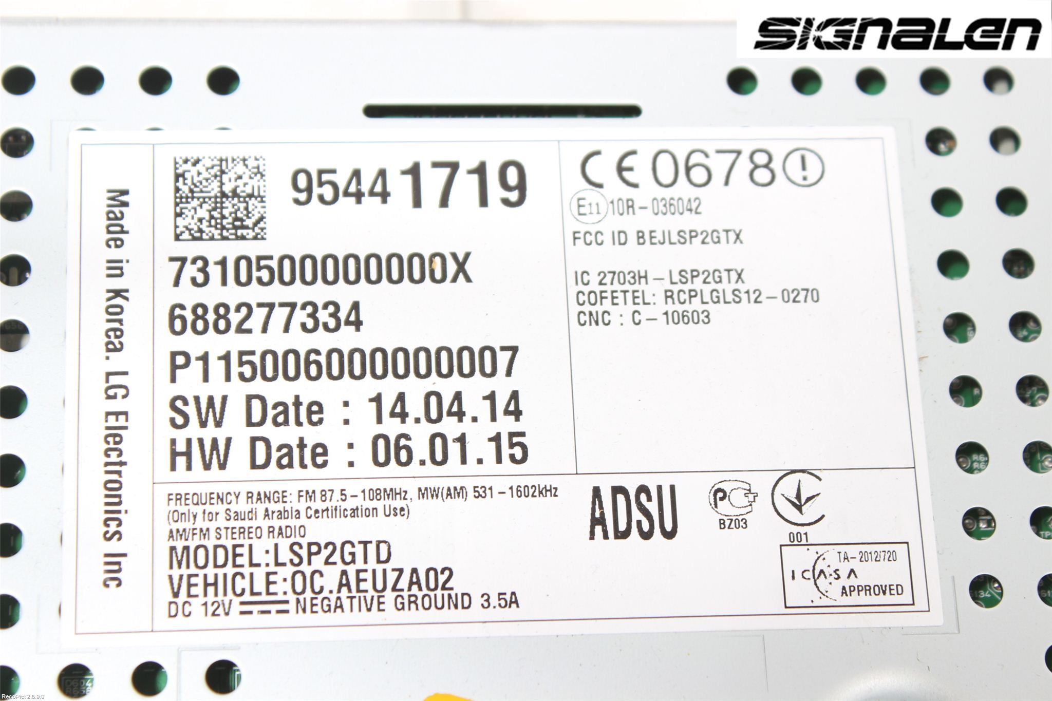 Opel CORSA E 15-19 Stereo Radio