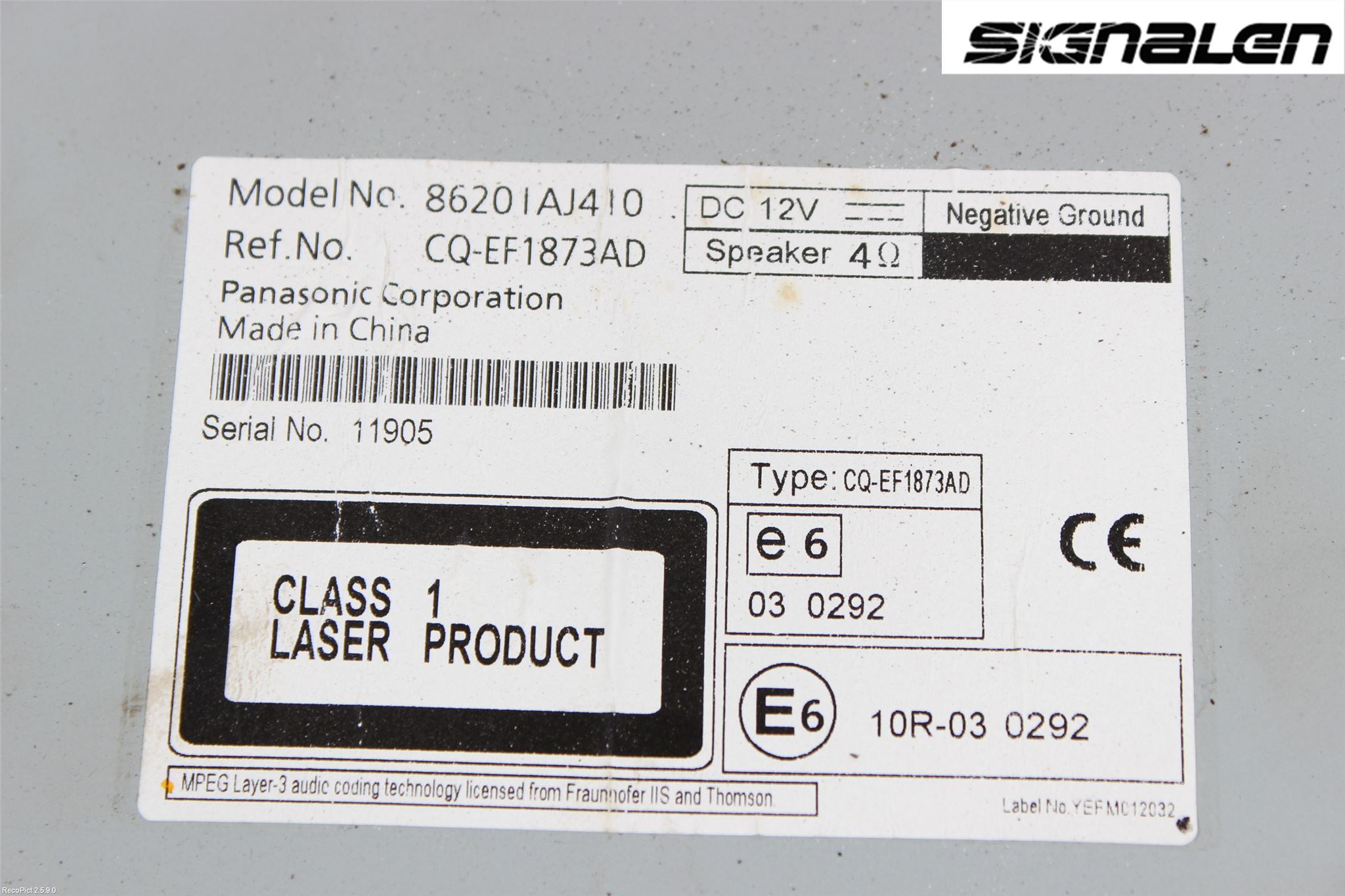 Subaru LEGACY 10-14 Stereo Radio