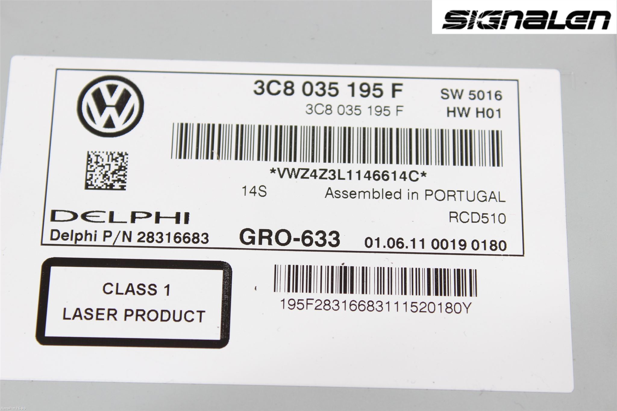 Volkswagen VW PASSAT 11-14 Stereo Radio Med Cd