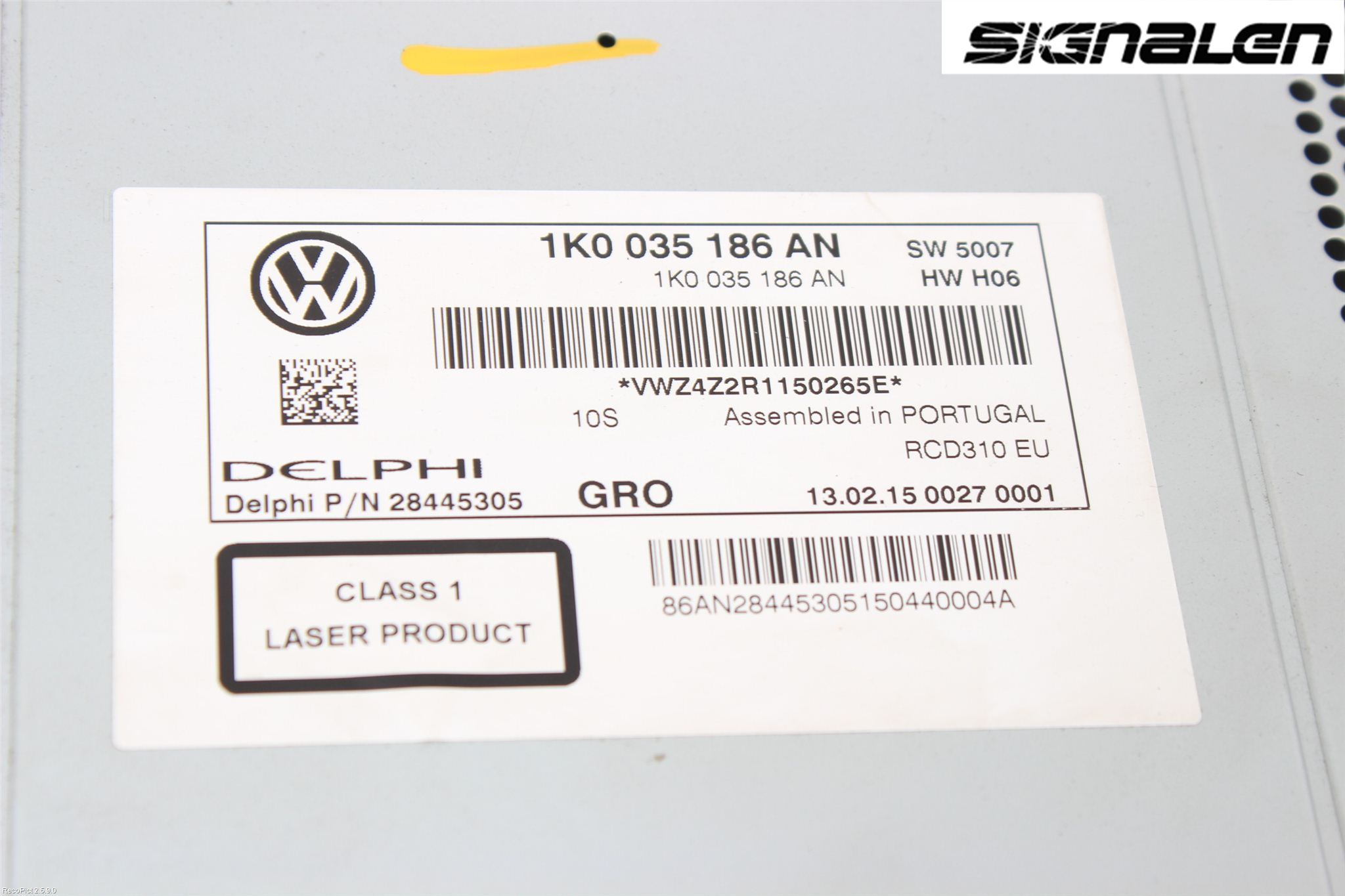 Volkswagen VW TOURAN 10-15 Stereo Radio