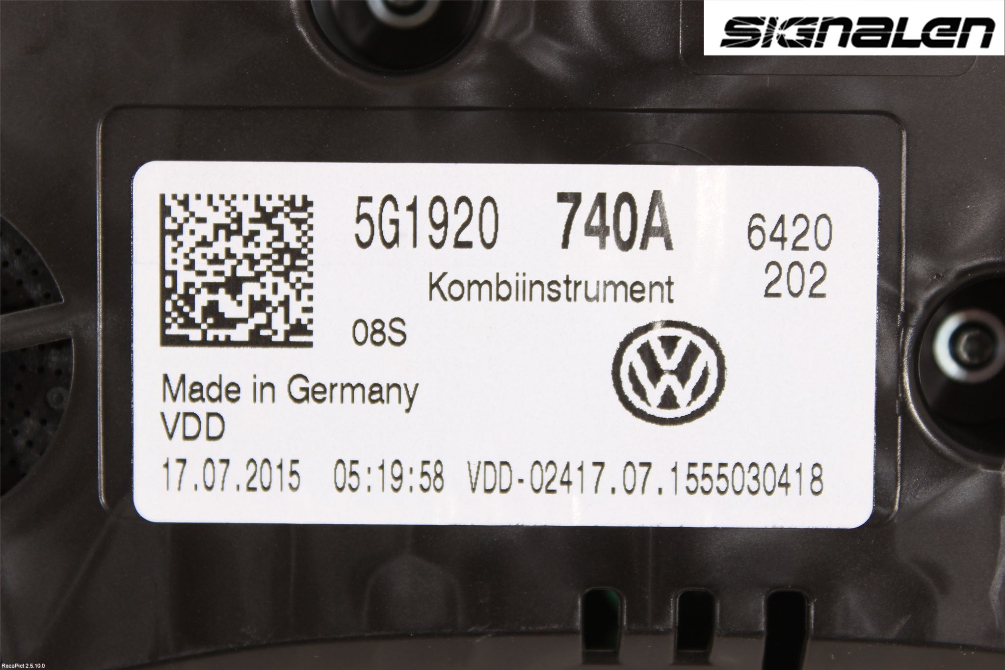 Volkswagen VW GOLF / E-GOLF VII 13-20 Instr Kombinert