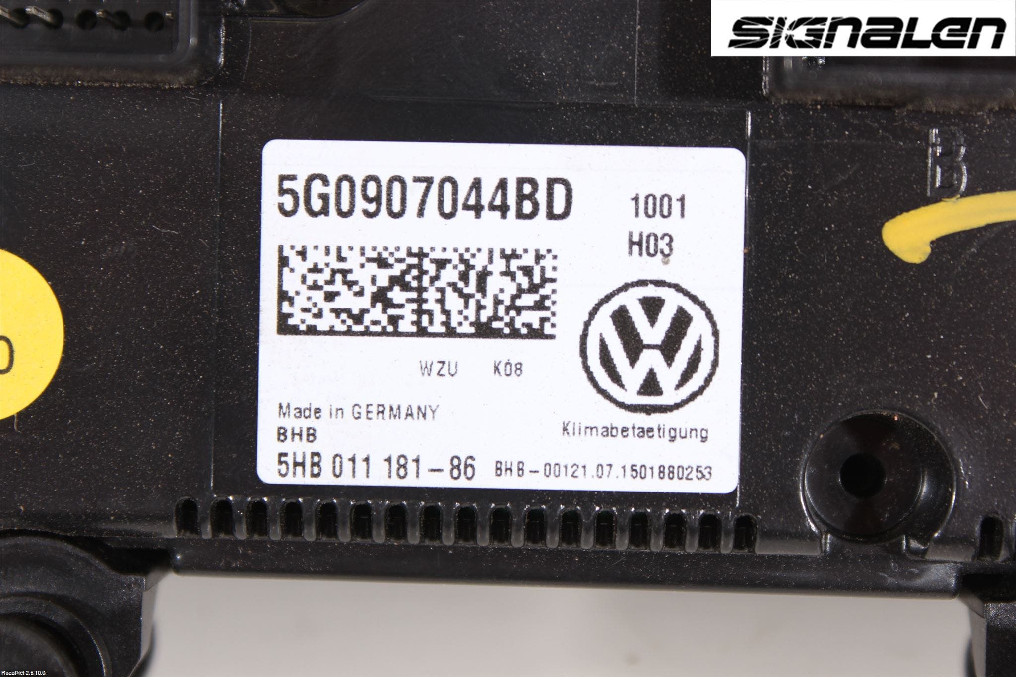 Volkswagen VW GOLF / E-GOLF VII 13-20 Varme Ac Betjening-Display