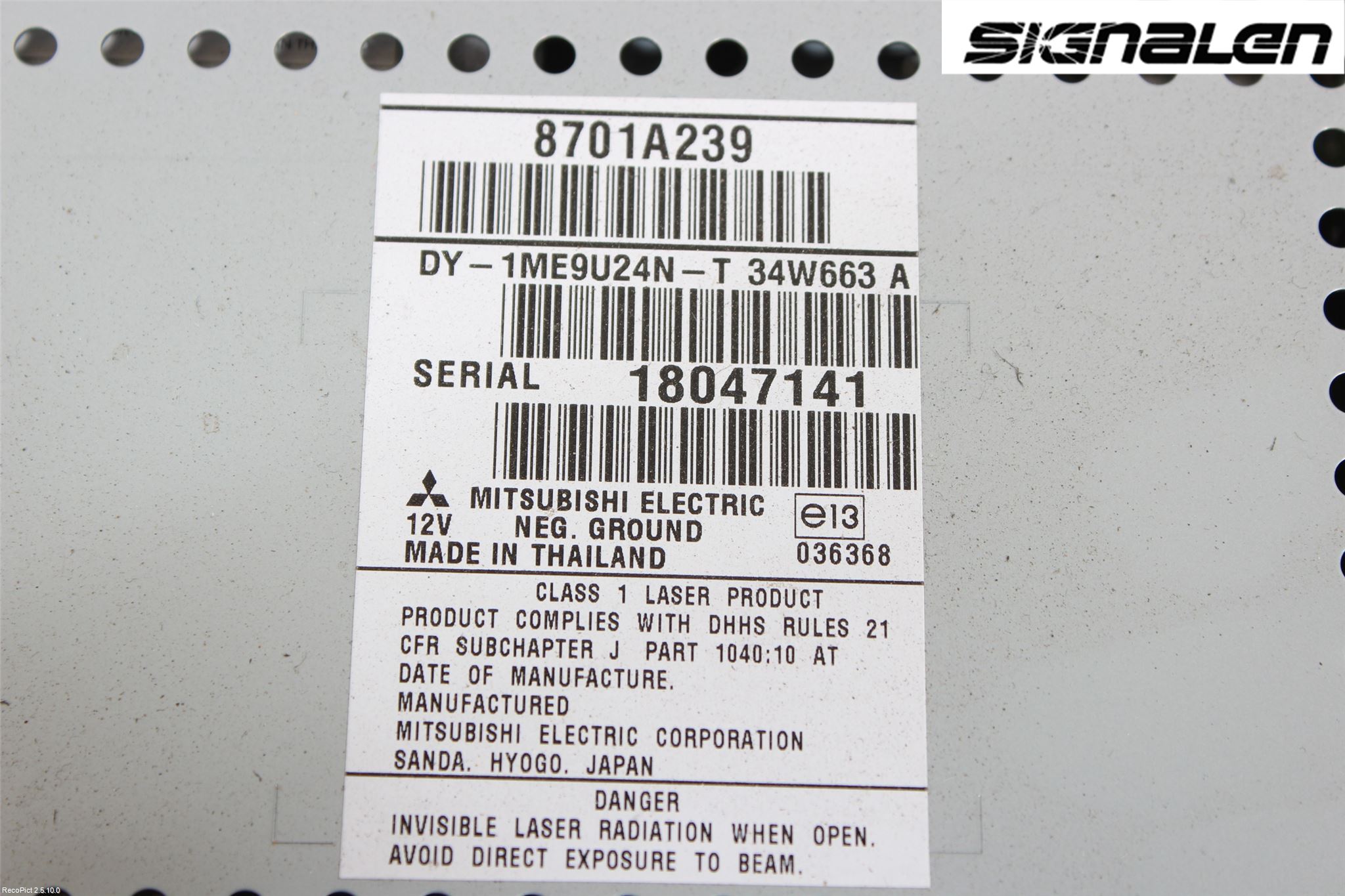 Mitsubishi COLT 09-13 Stereo Radio