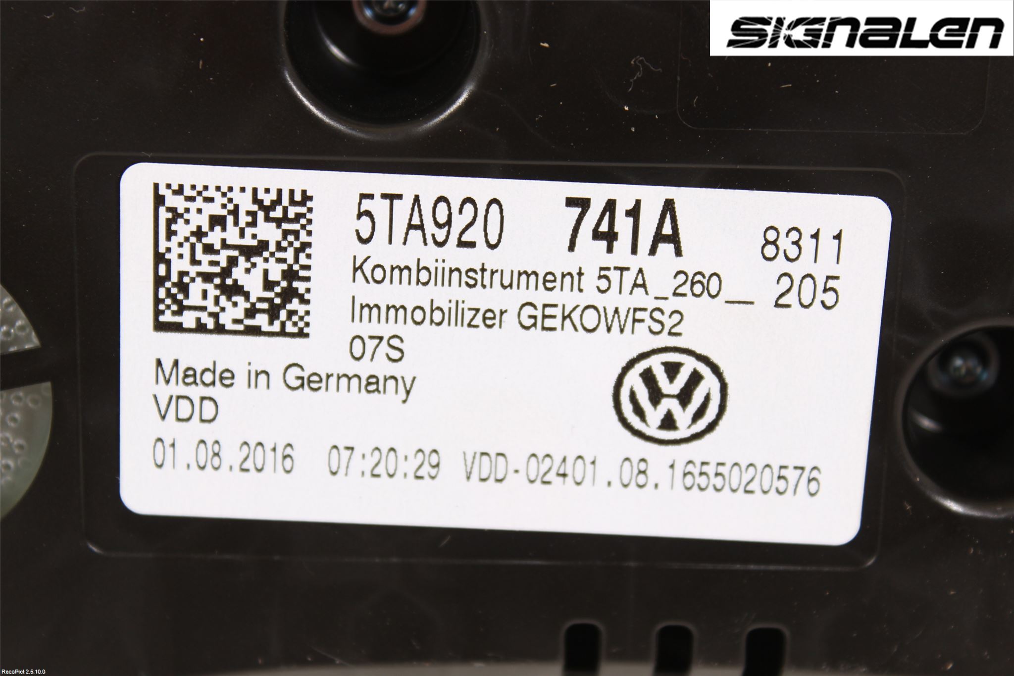 Volkswagen VW TOURAN 16- Instr Kombinert