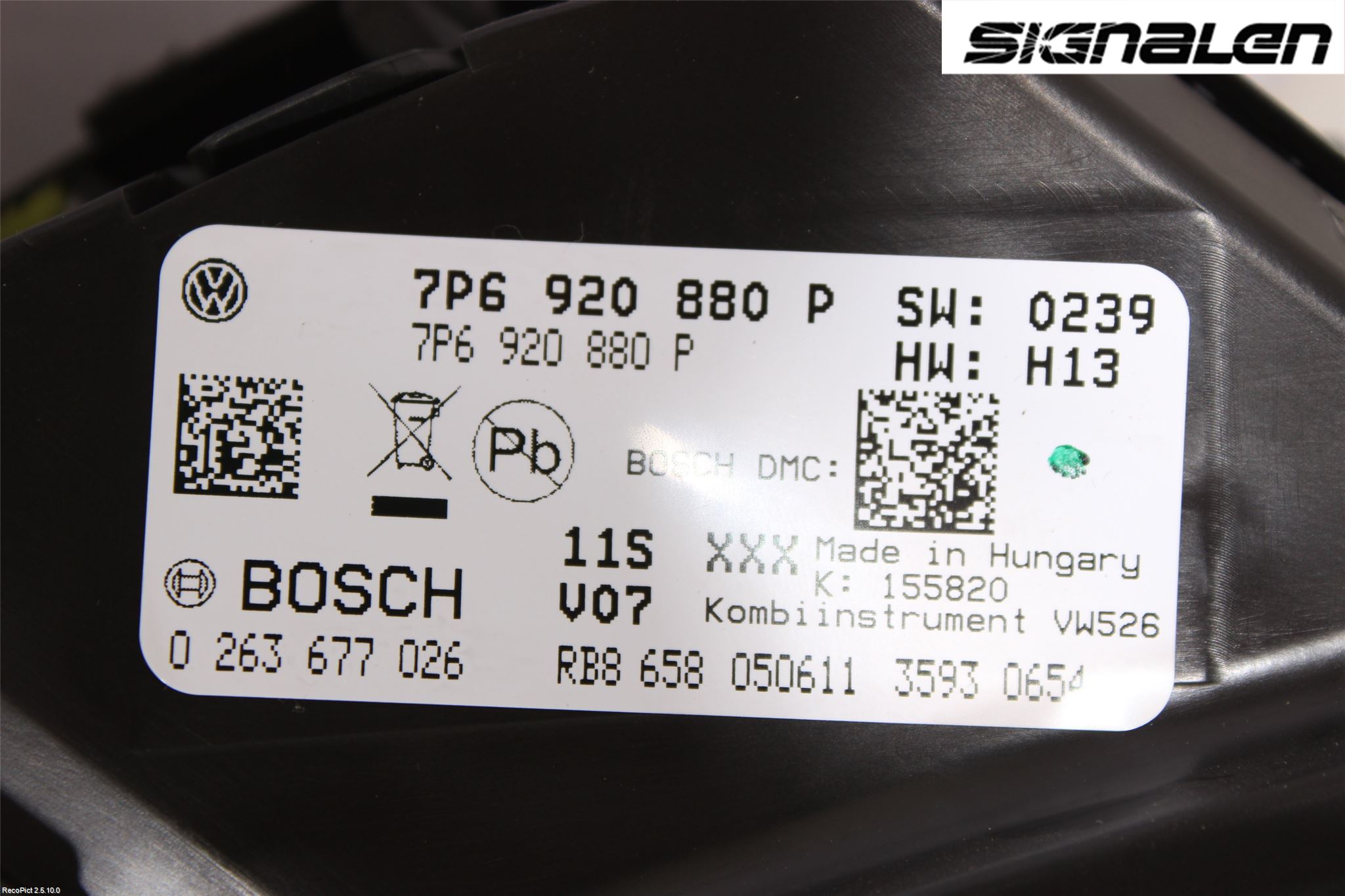 Volkswagen VW TOUAREG 7P 11-18 Instr Kombinert