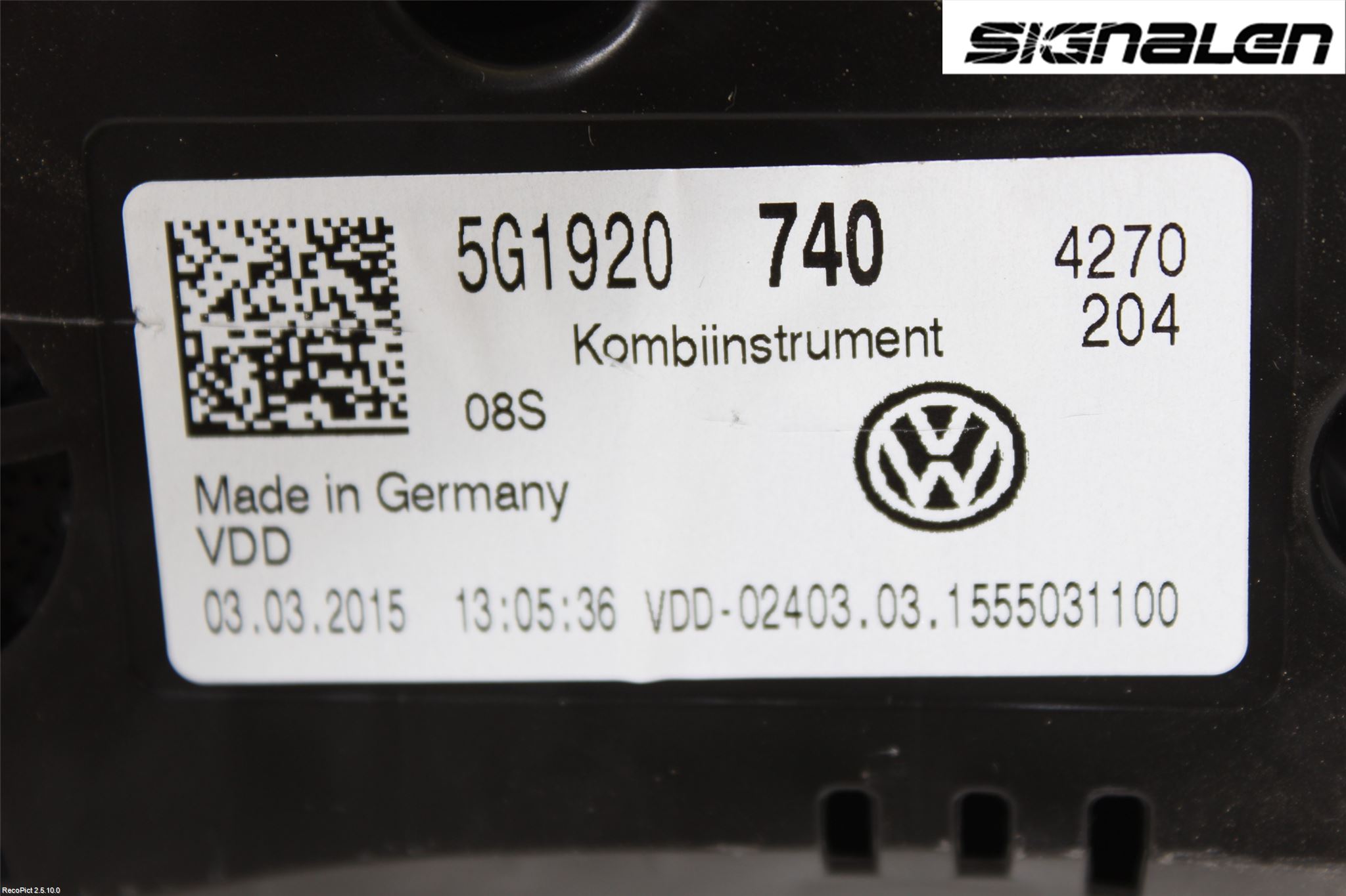 Volkswagen VW GOLF / E-GOLF VII 13-20 Instr Kombinert