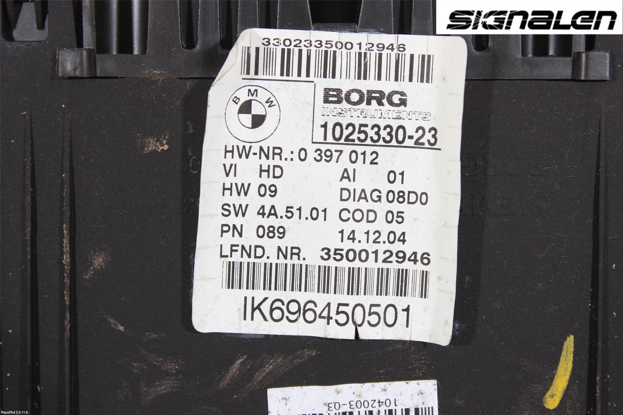 BMW 3 E90/91 SED/TOU 05-12 Instr Kombinert