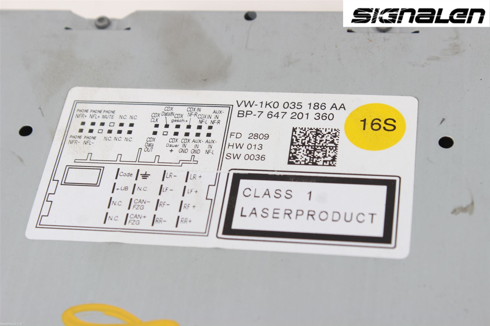Volkswagen VW GOLF VI 09-13 Stereo Radio