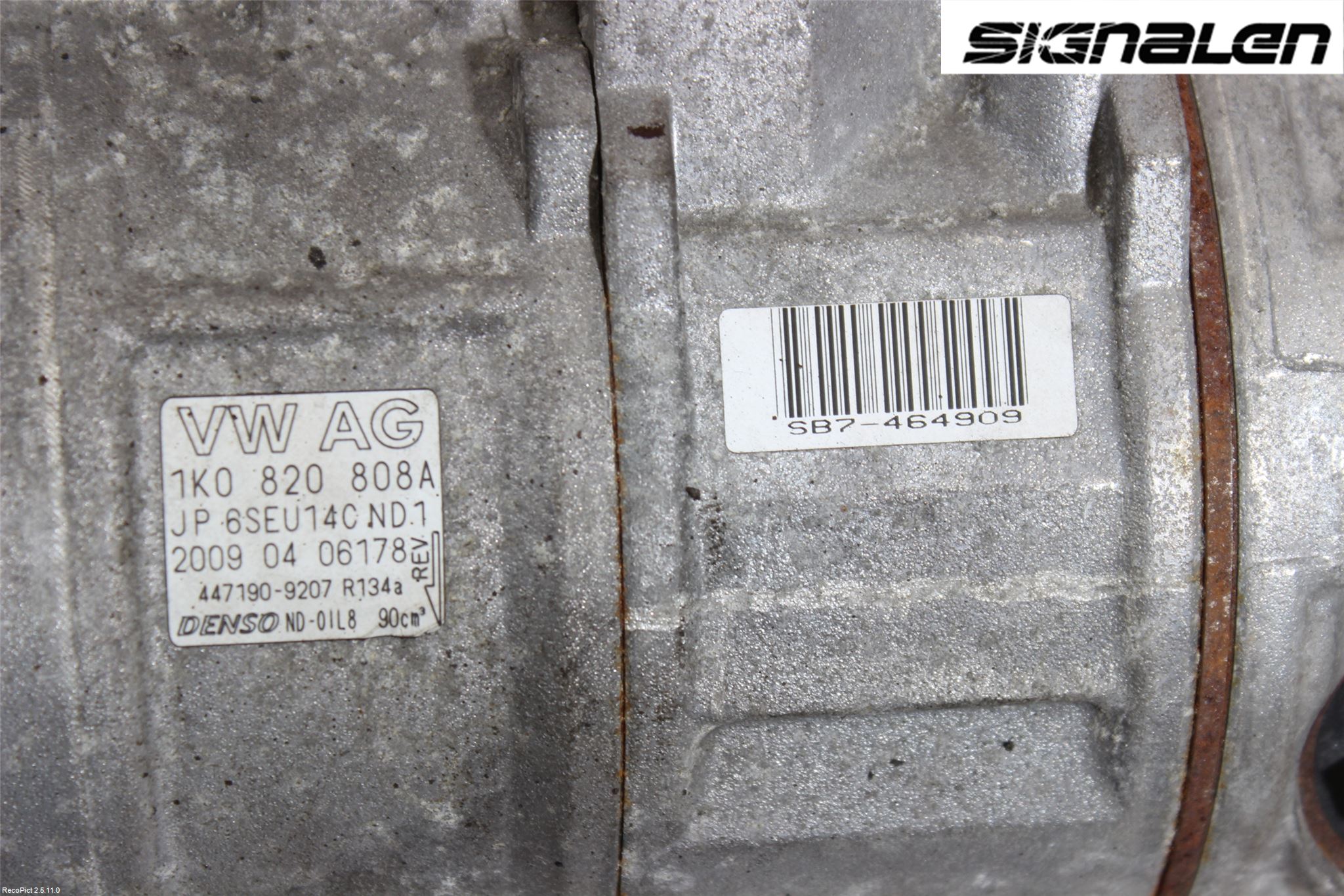 Volkswagen VW GOLF VI 09-13 Varme Ac Kompressor