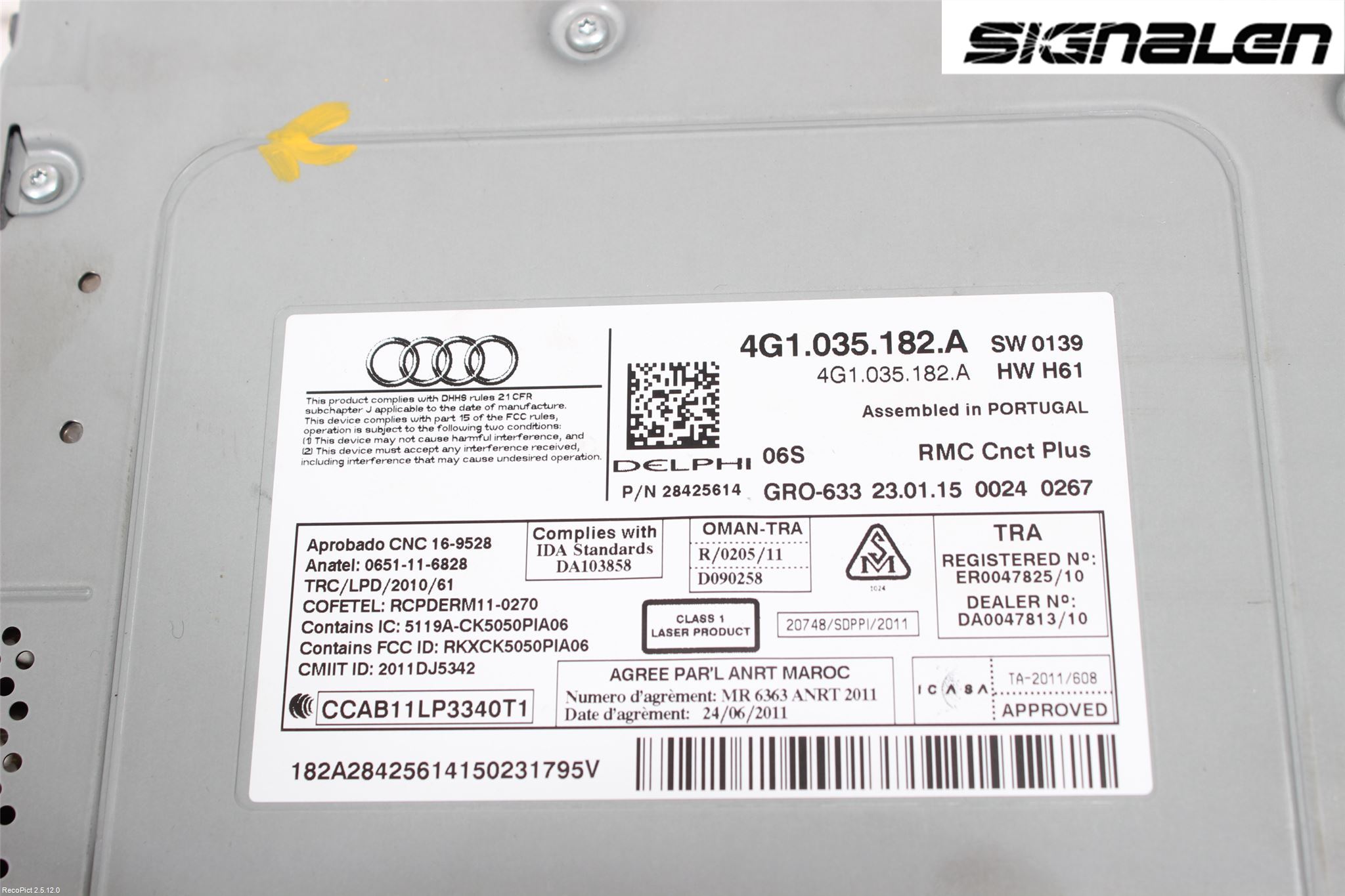 Audi A6/S6 4G 11-18 Stereo Radio Med Cd