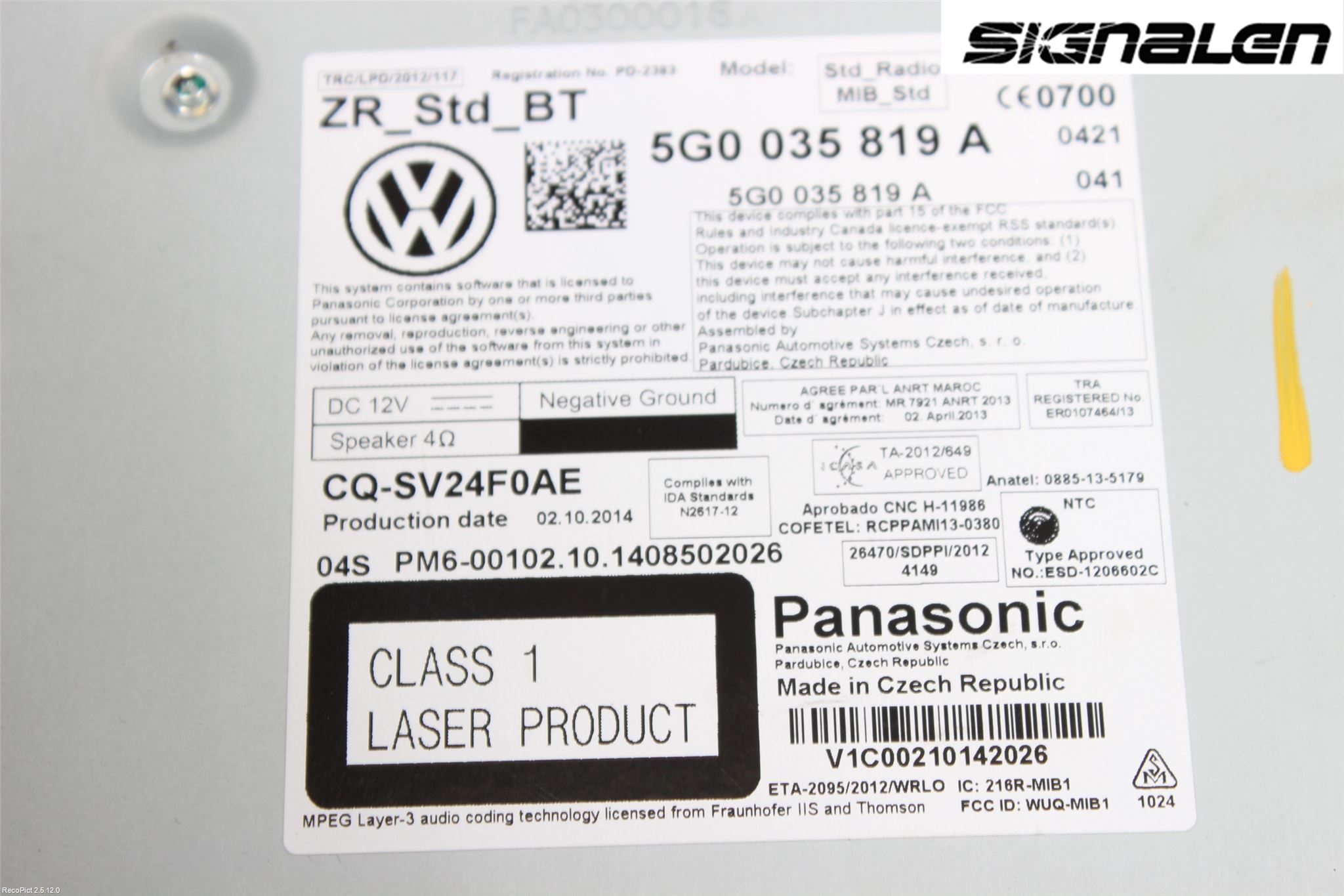 Volkswagen VW GOLF SPORTSVAN 15-20 Stereo Radio