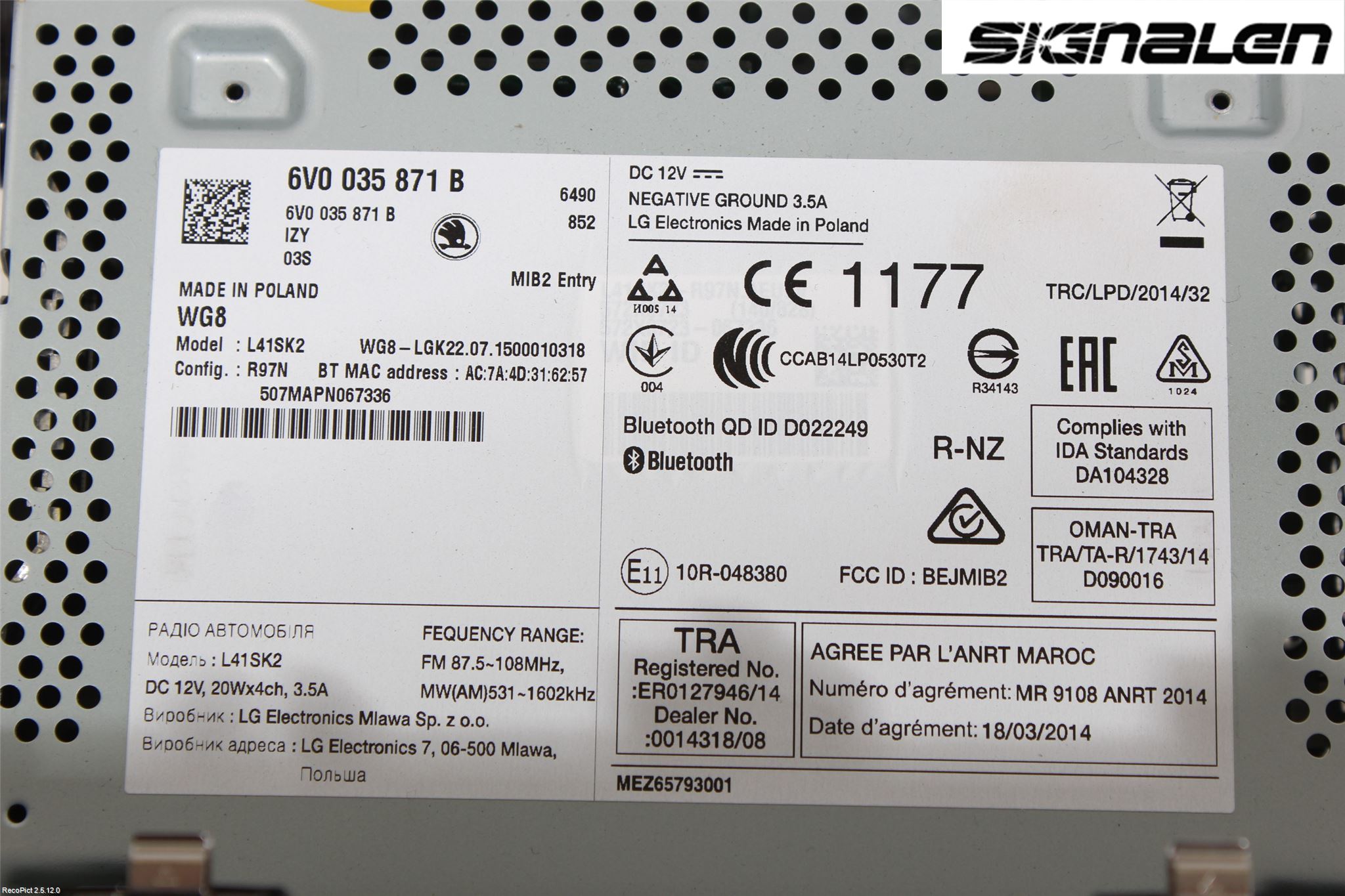 Skoda FABIA 07-14 Stereo Radio