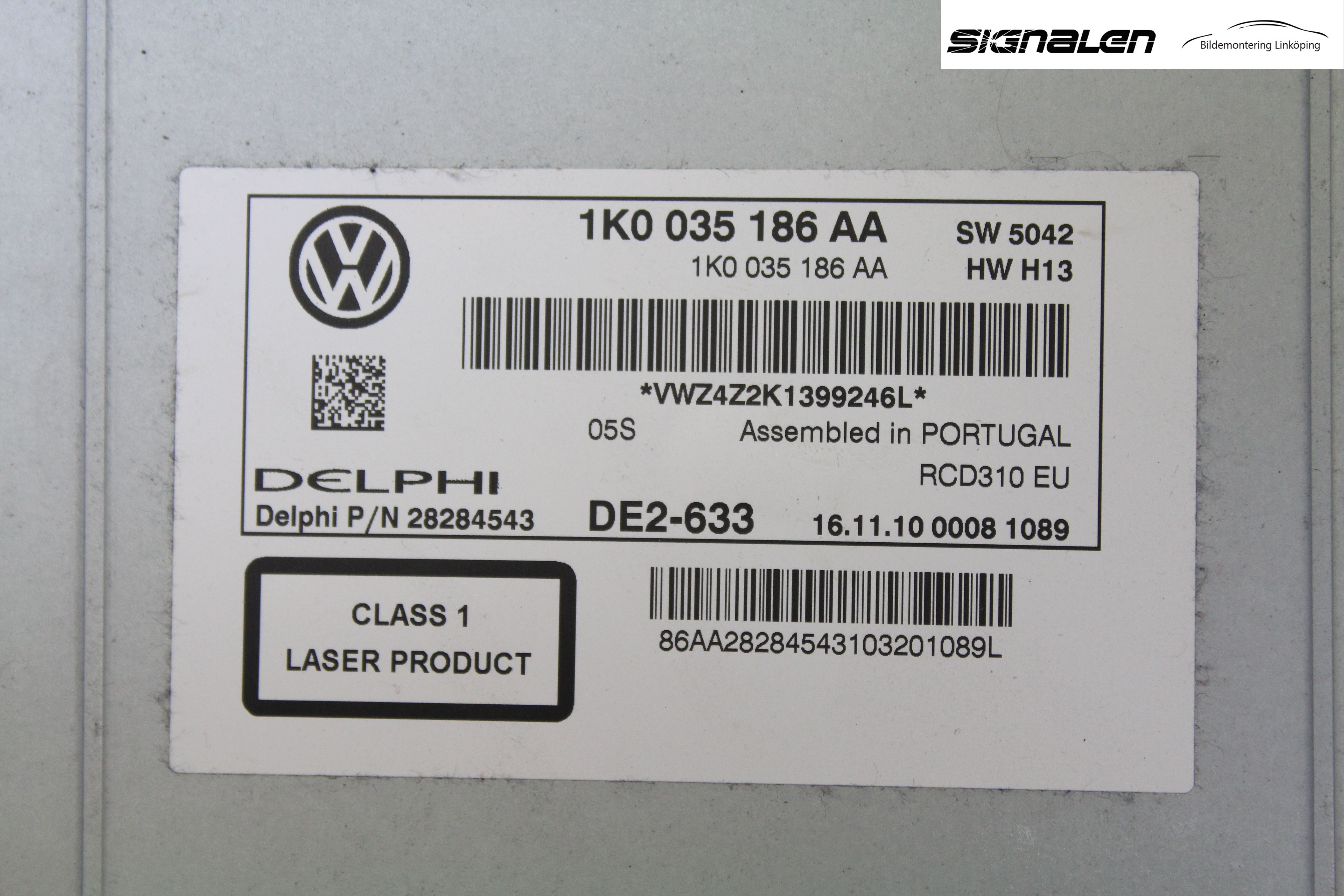Volkswagen VW CADDY 11-15 Stereo Radio Med Cd