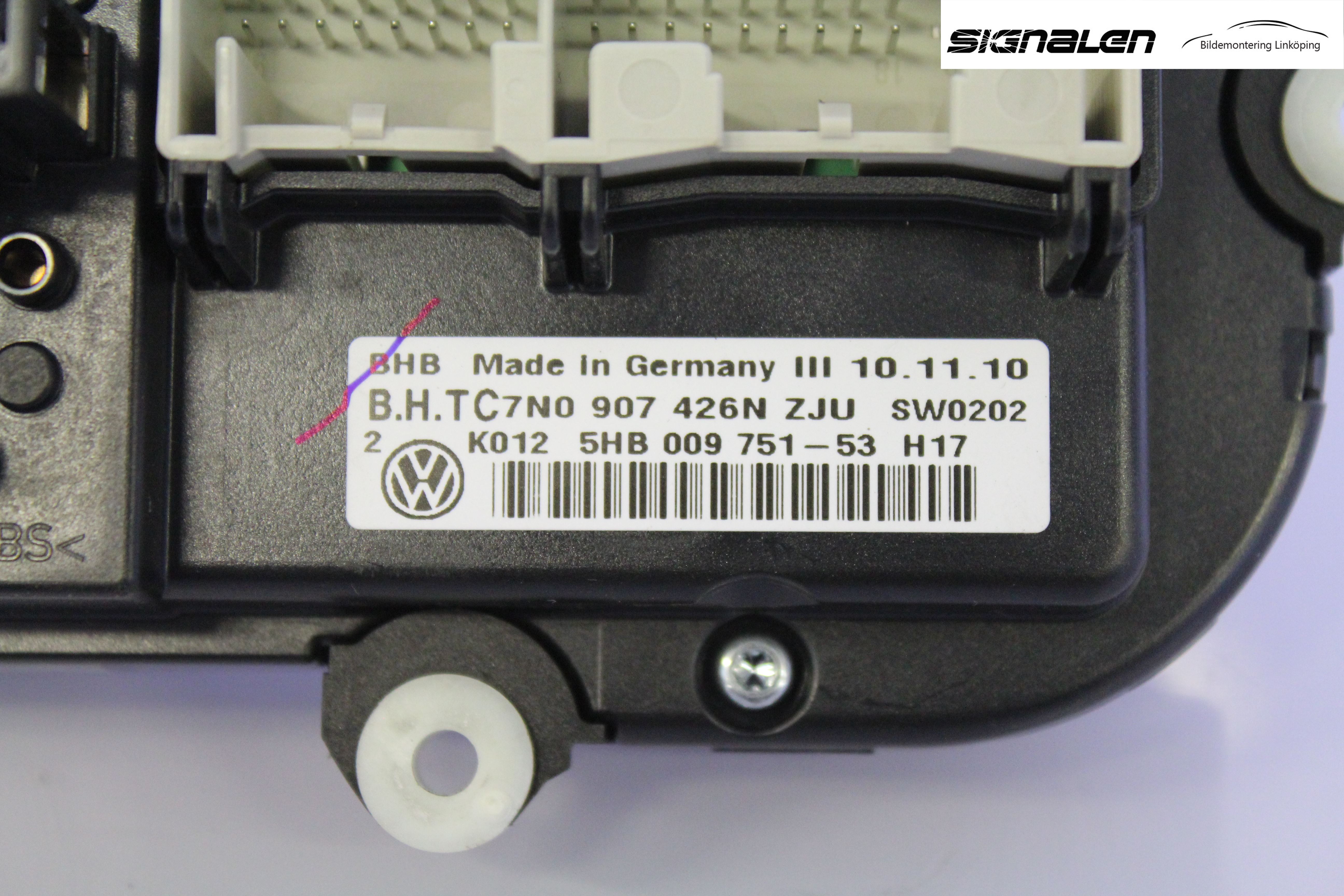 Volkswagen VW CADDY 11-15 Varme Ac Betjening-Display