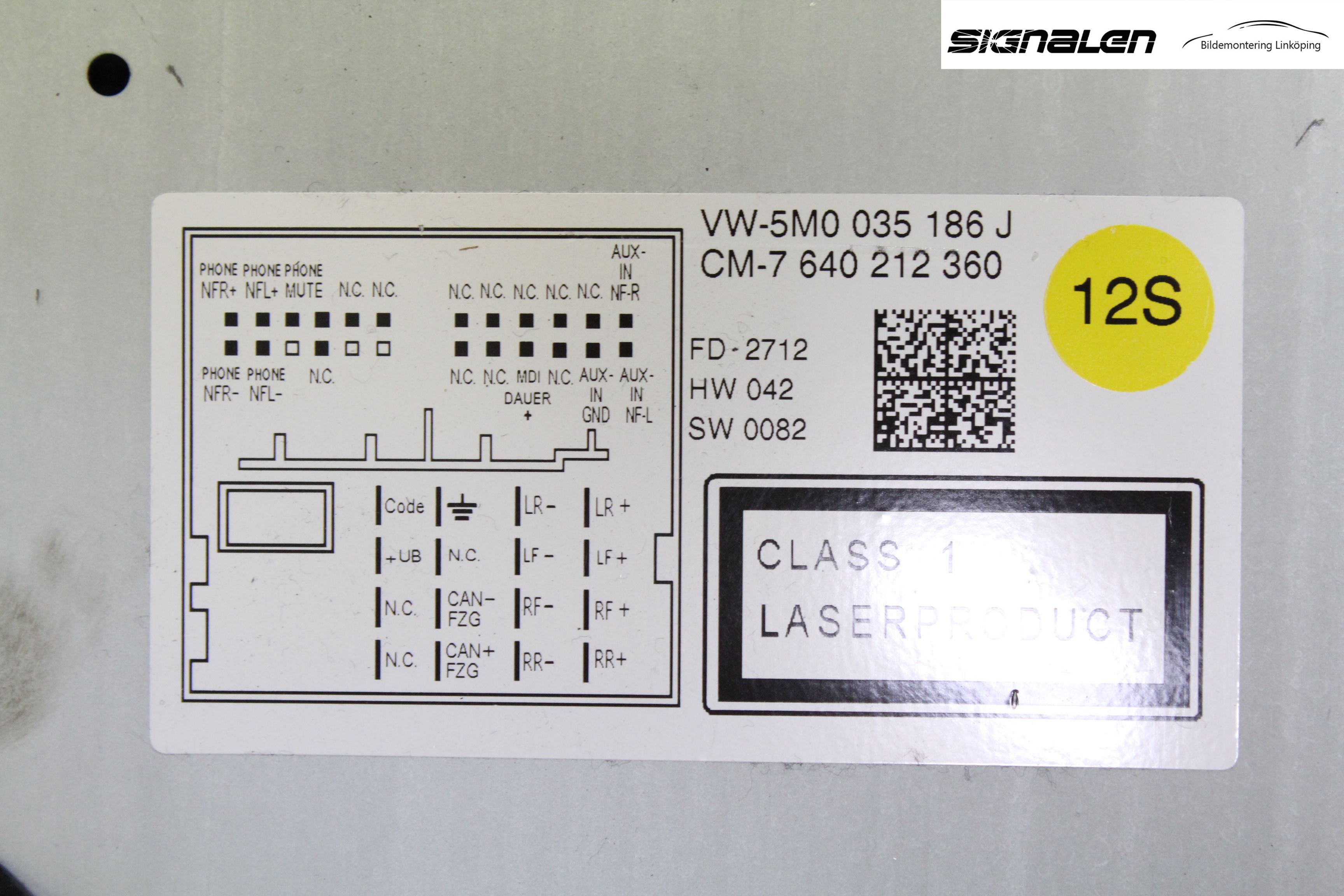 Volkswagen VW POLO 10-17 Stereo Radio Med Cd
