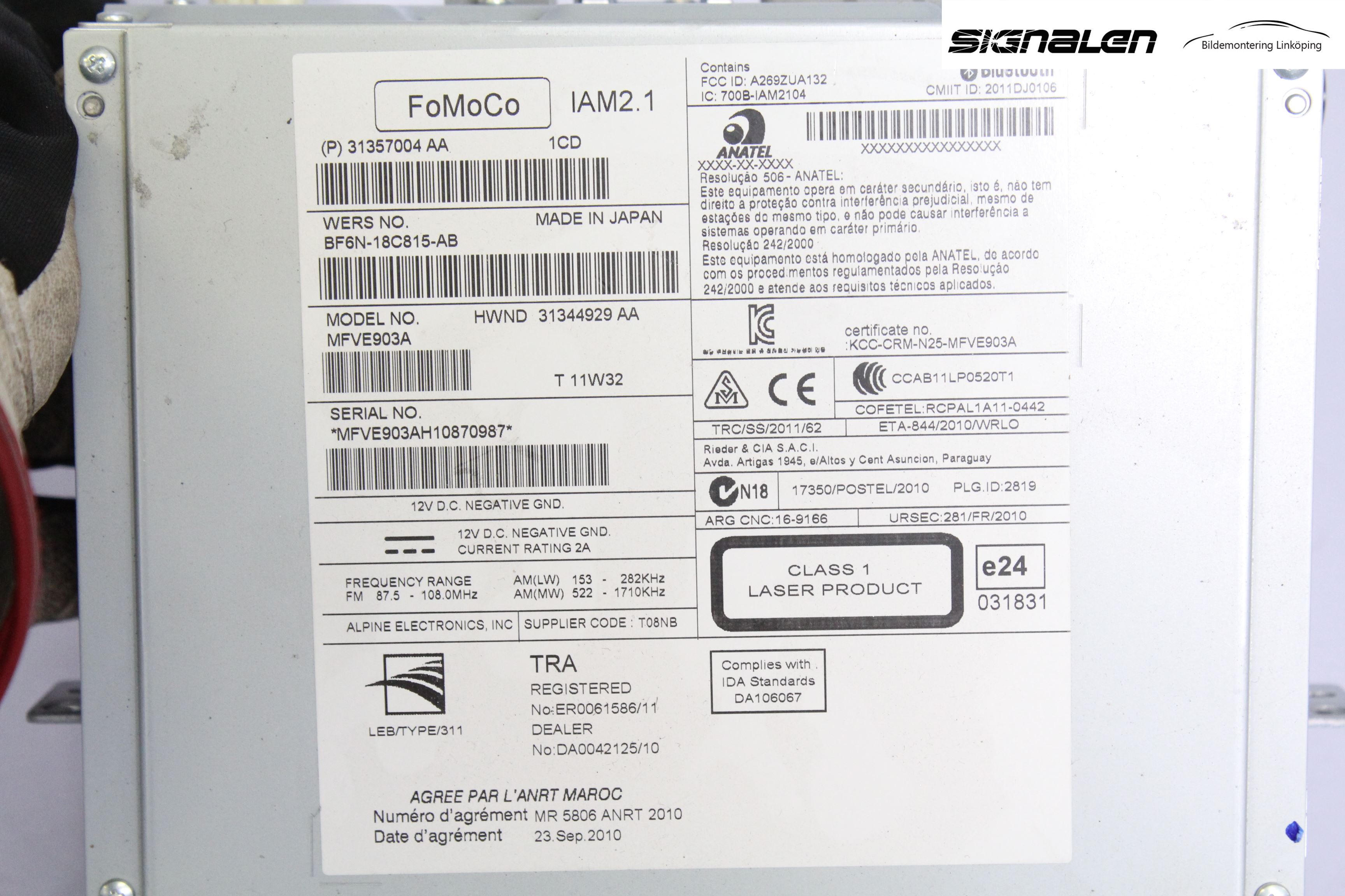 Volvo V70 08-13 Stereo Radio Med Cd