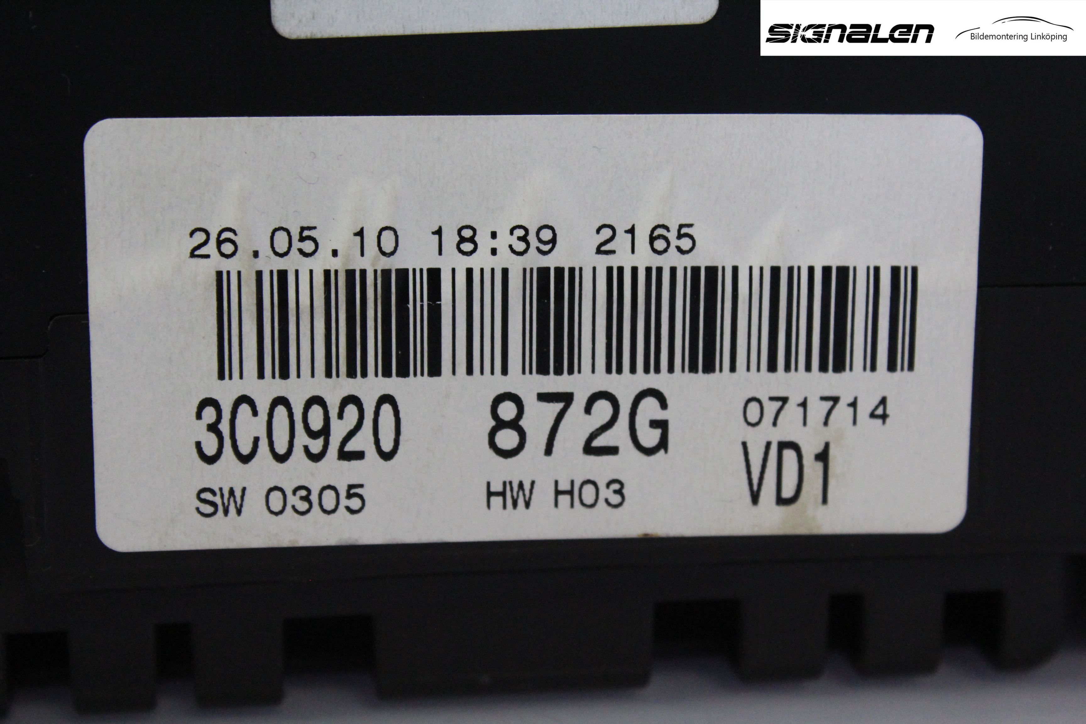 Volkswagen VW PASSAT 05-11 Instr Kombinert