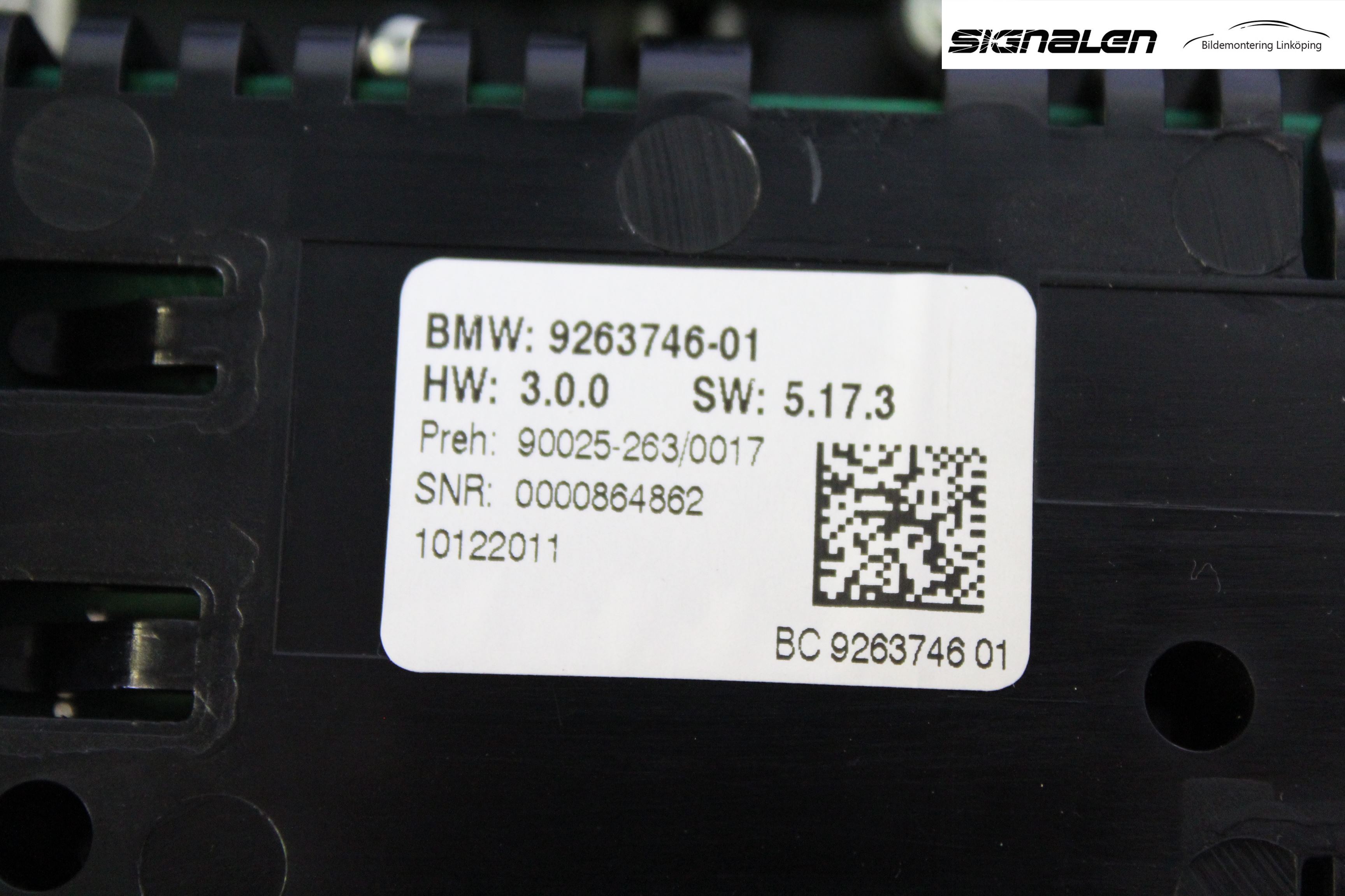 BMW 5 F10/F11/F18 09-17 Varme Ac Betjening-Display