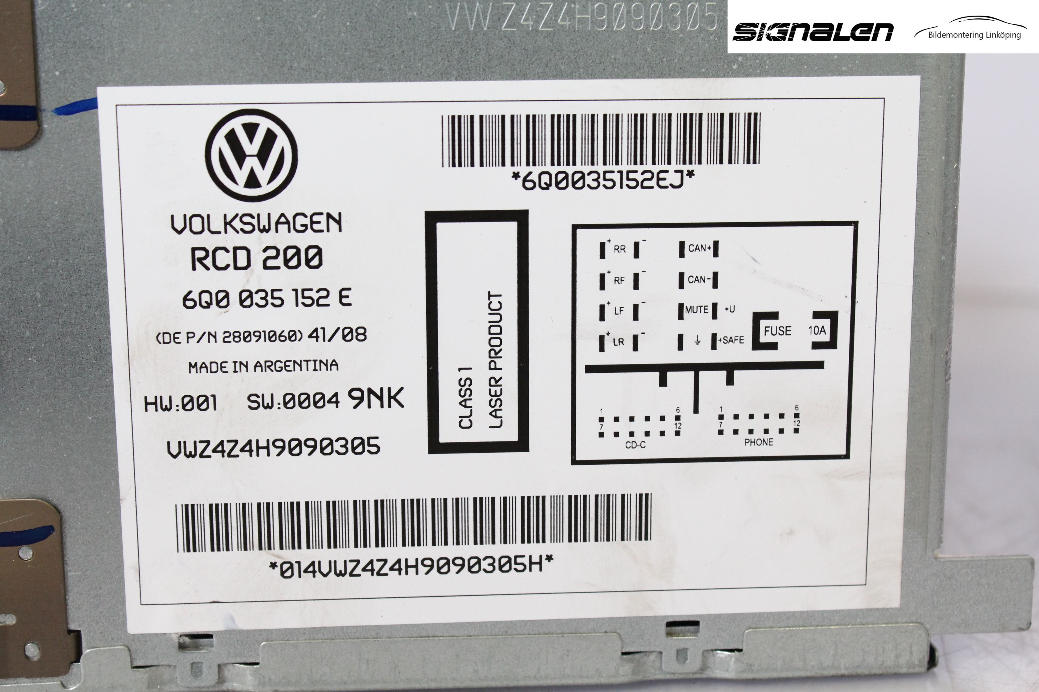 Volkswagen VW POLO 05-09 Stereo Radio Med Cd