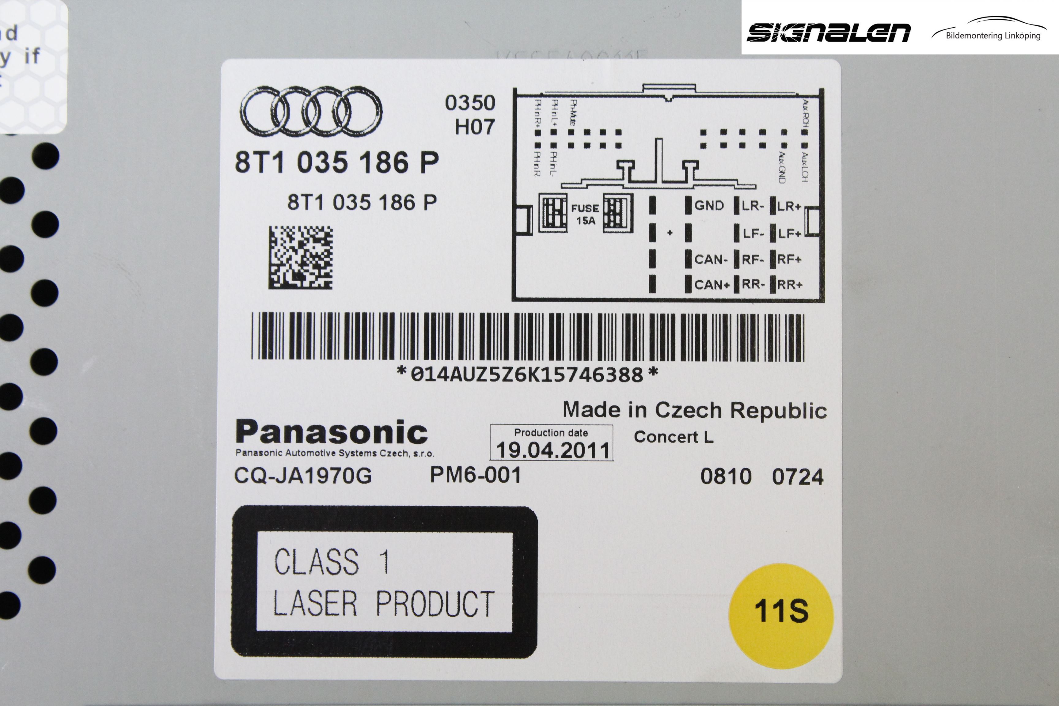Audi A4/S4 08-11 Stereo Radio Med Cd