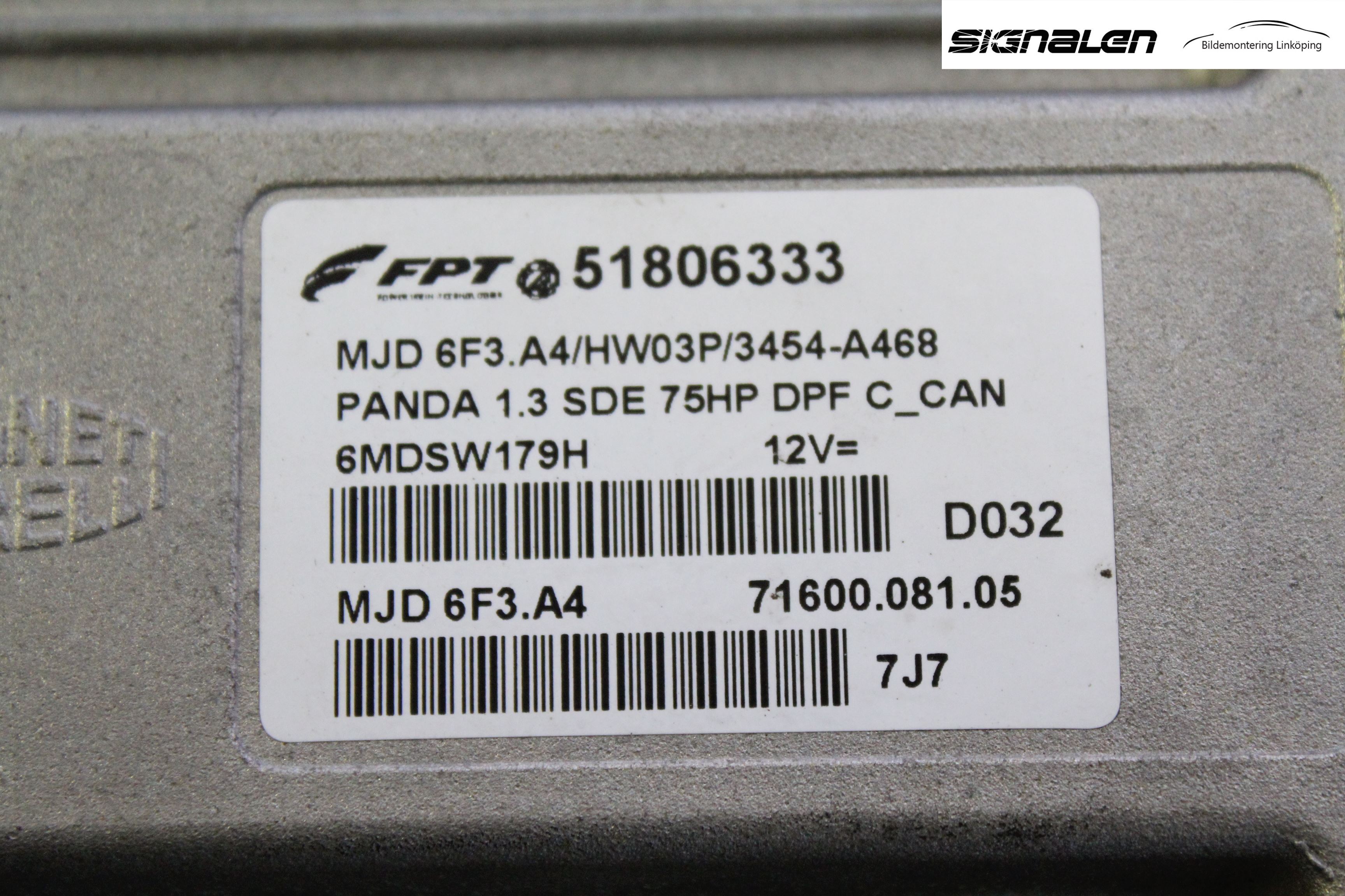 Fiat PANDA 04-11 Styreenhet Innsprøytning