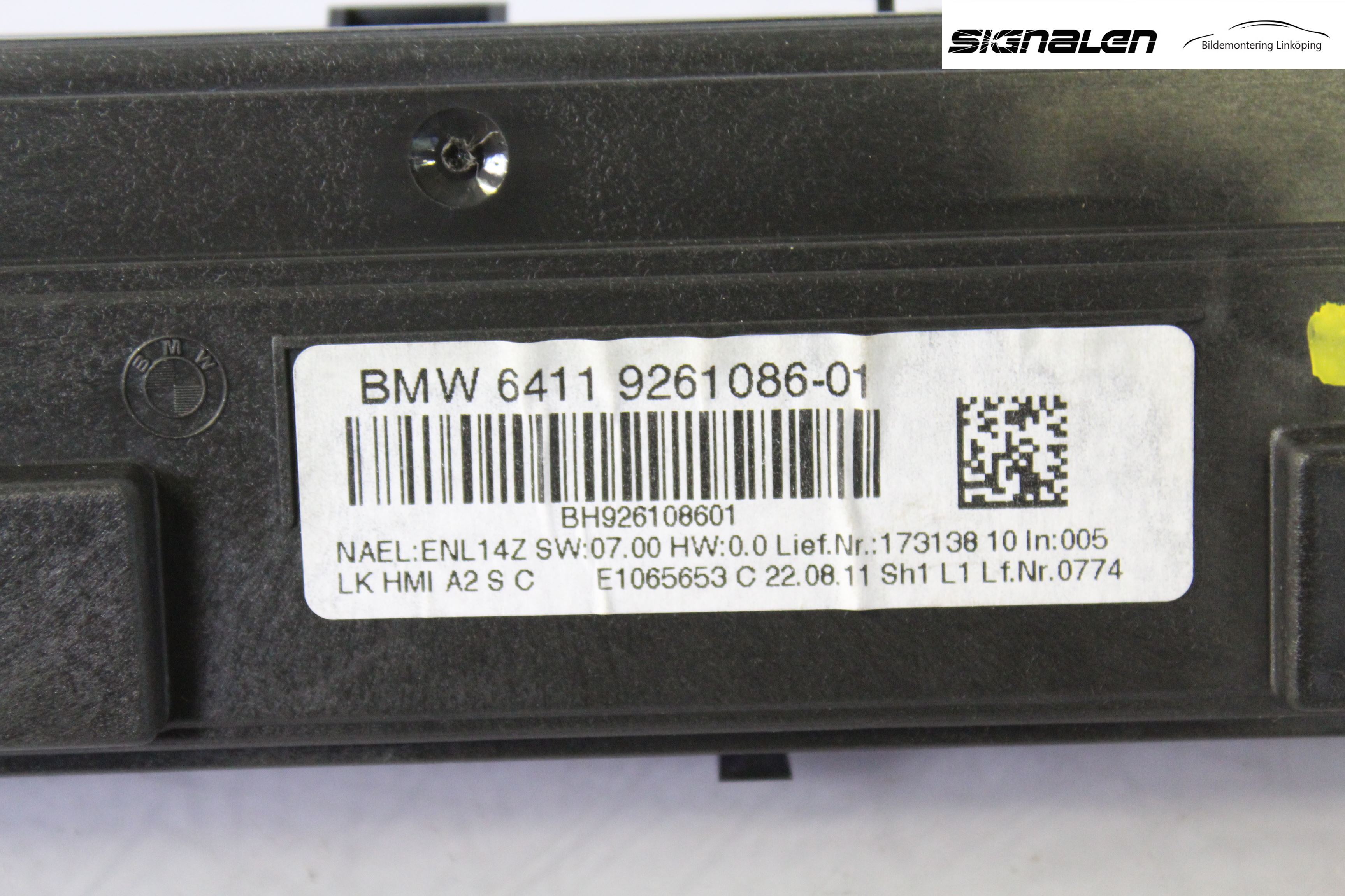 BMW 1 F20/F21 11-19 Varme Ac Betjening-Display