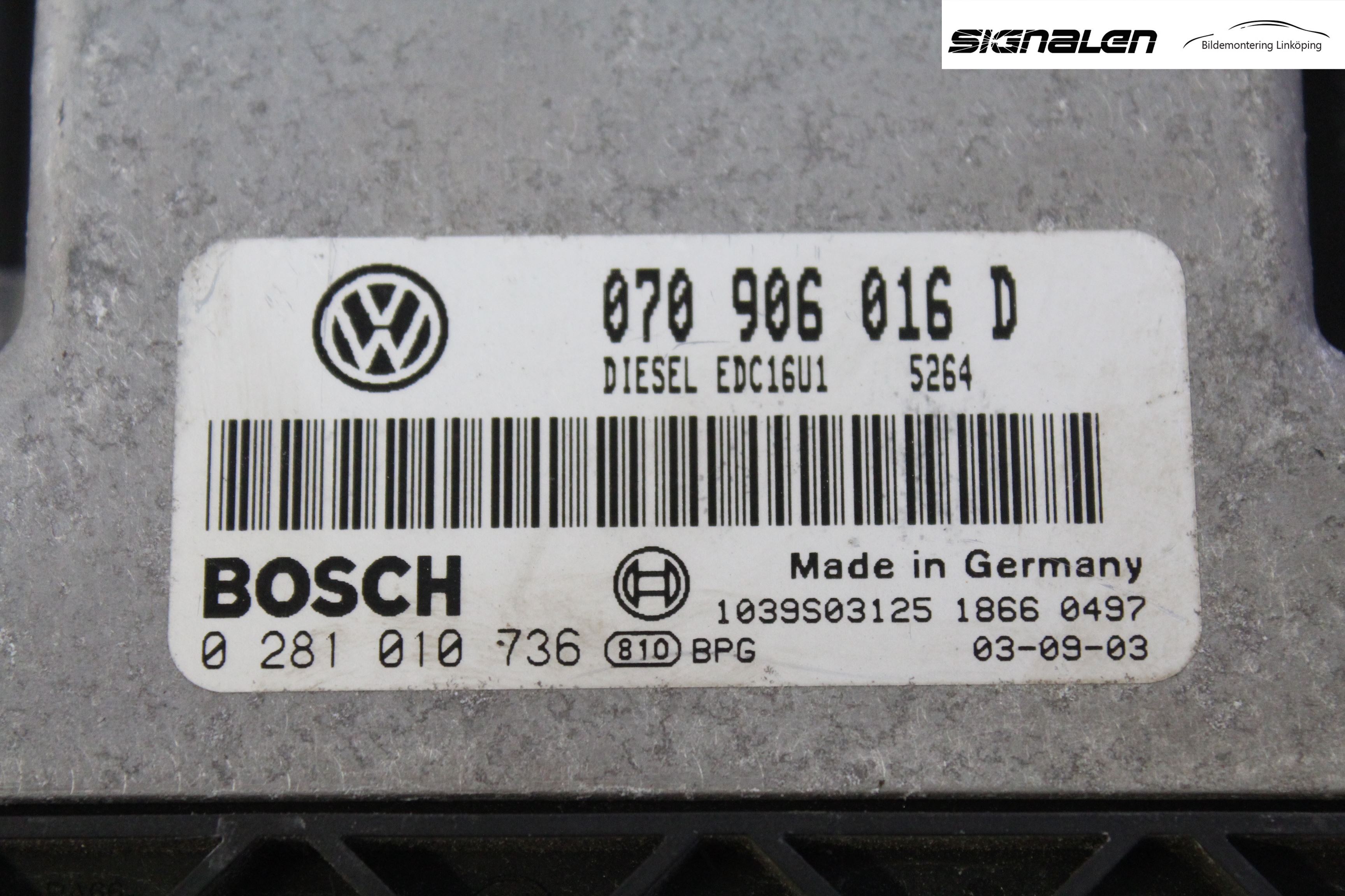 Volkswagen VW TOUAREG 7L 03-10 Styreenhet Innsprøytning