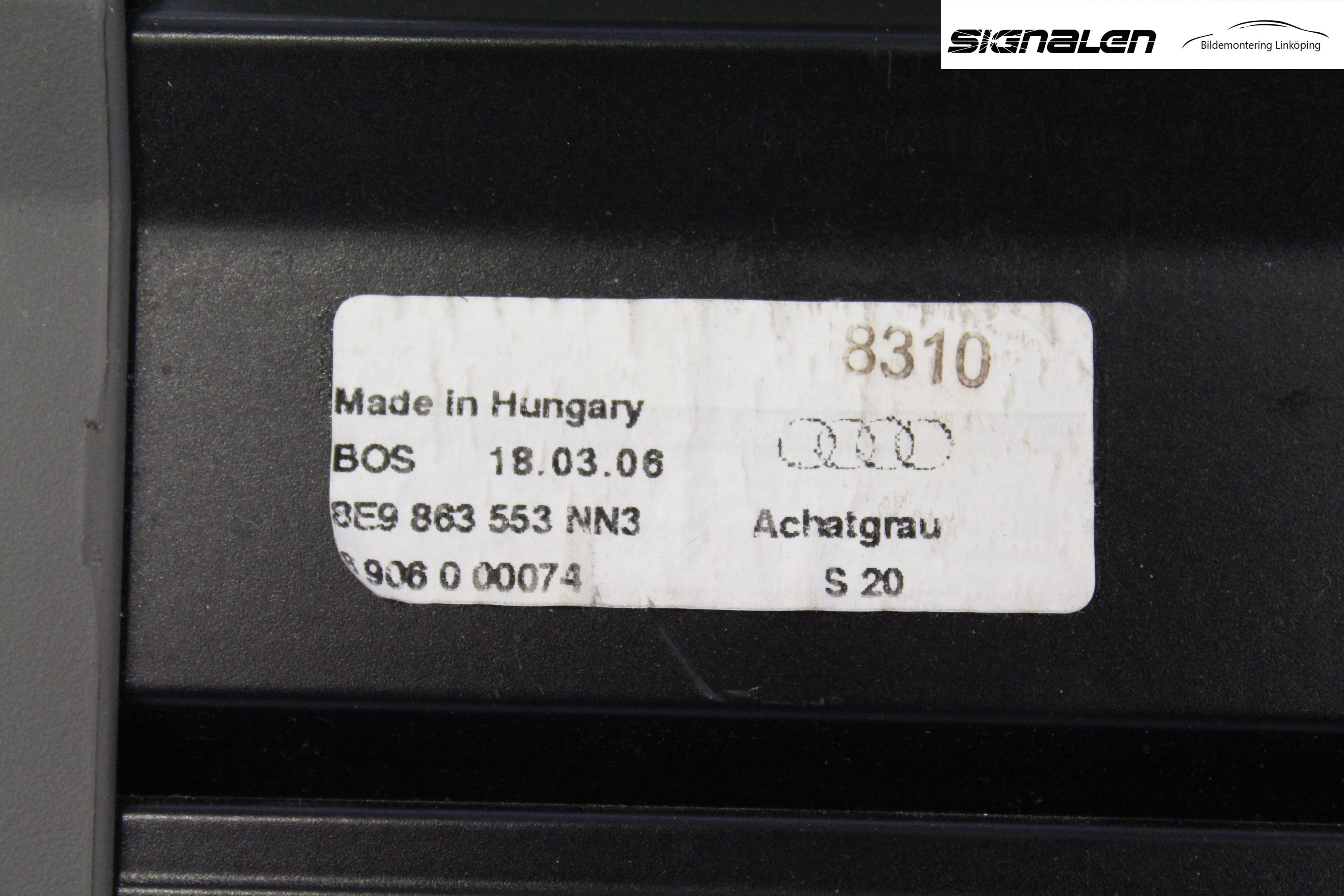 Audi A4/S4 05-07 Innr Innsyn Beskytelse Stv