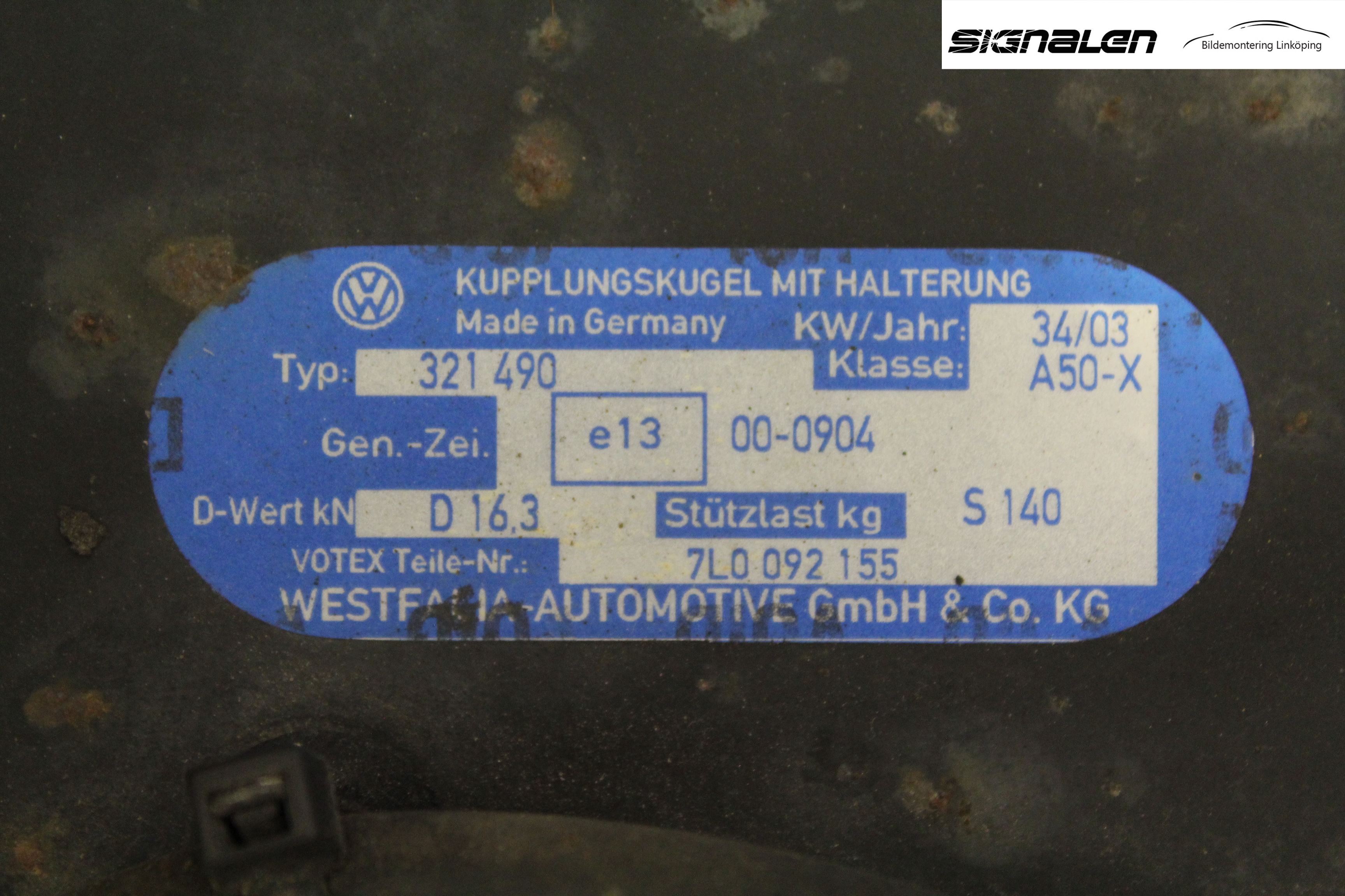 Volkswagen VW TOUAREG 7L 03-10 Tilhengerfeste