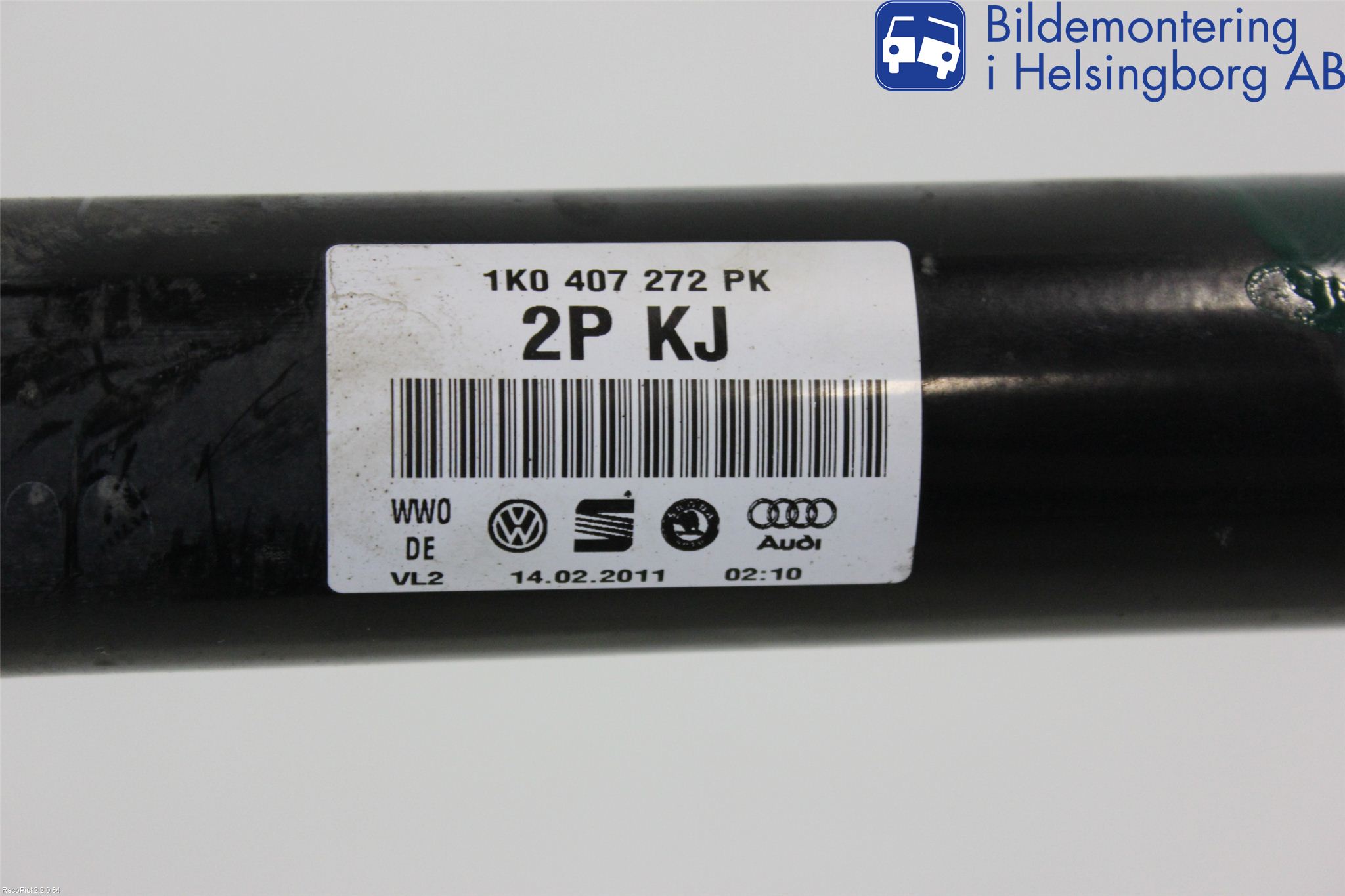 Volkswagen VW GOLF PLUS/CROSS GOLF 04-14 Drivaksel Foran Kompl Høyre