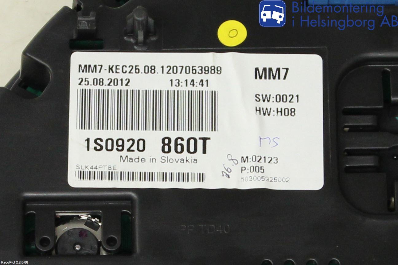 Volkswagen VW UP! / E-UP! Instr Kombinert