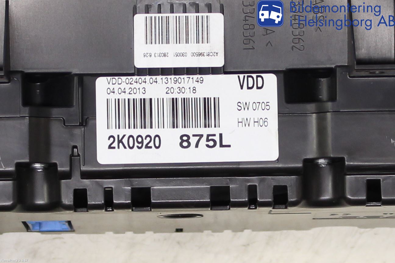 Volkswagen VW CADDY 11-15 Instr Kombinert