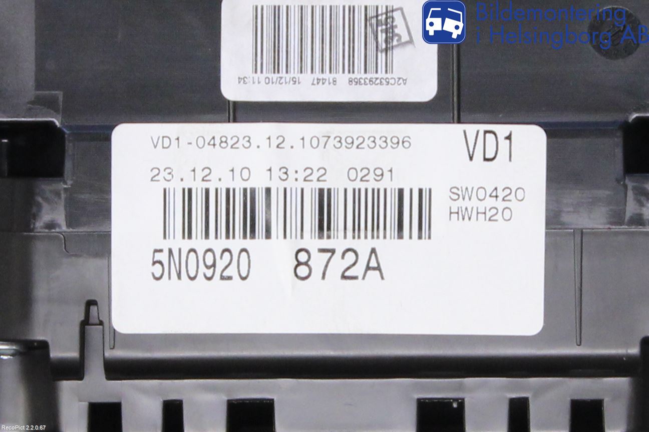 Volkswagen VW TIGUAN 07-16 Instr Kombinert