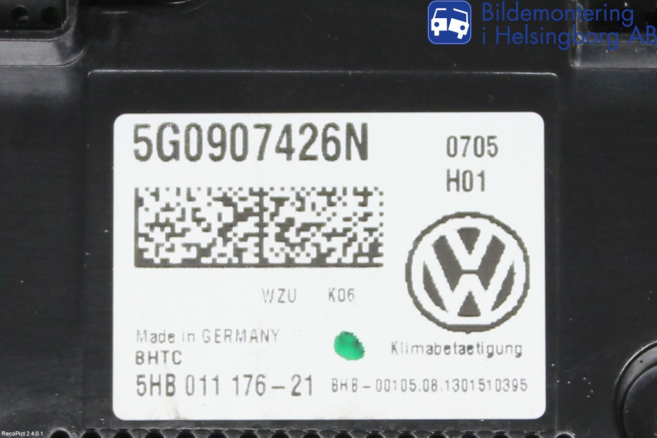 Volkswagen VW GOLF / E-GOLF VII 13-20 Varme Ac Betjening-Display