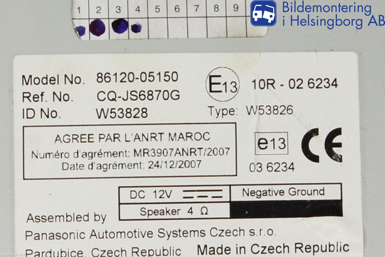 Toyota AVENSIS 09-15 Stereo Radio Med Cd