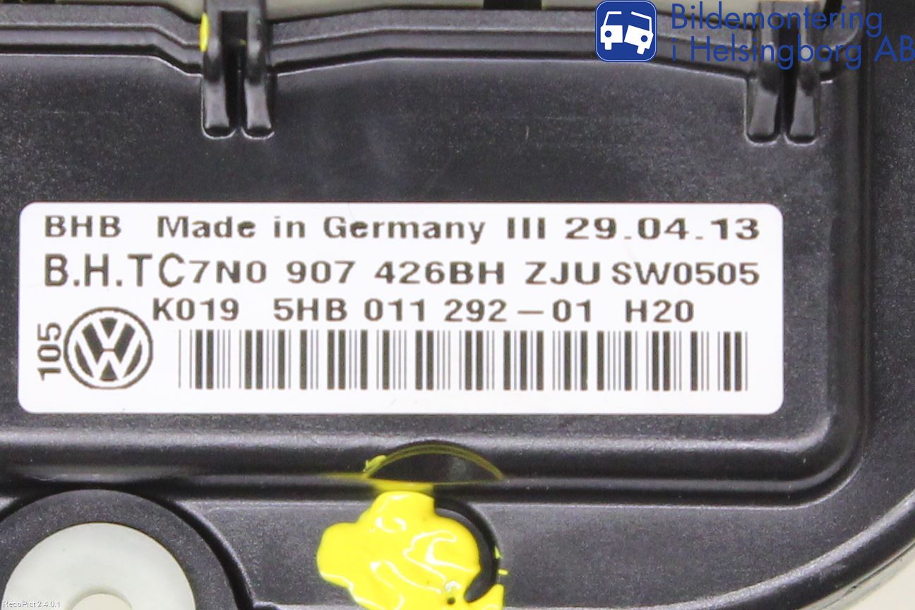 Volkswagen VW TOURAN 10-15 Varme Ac Betjening-Display