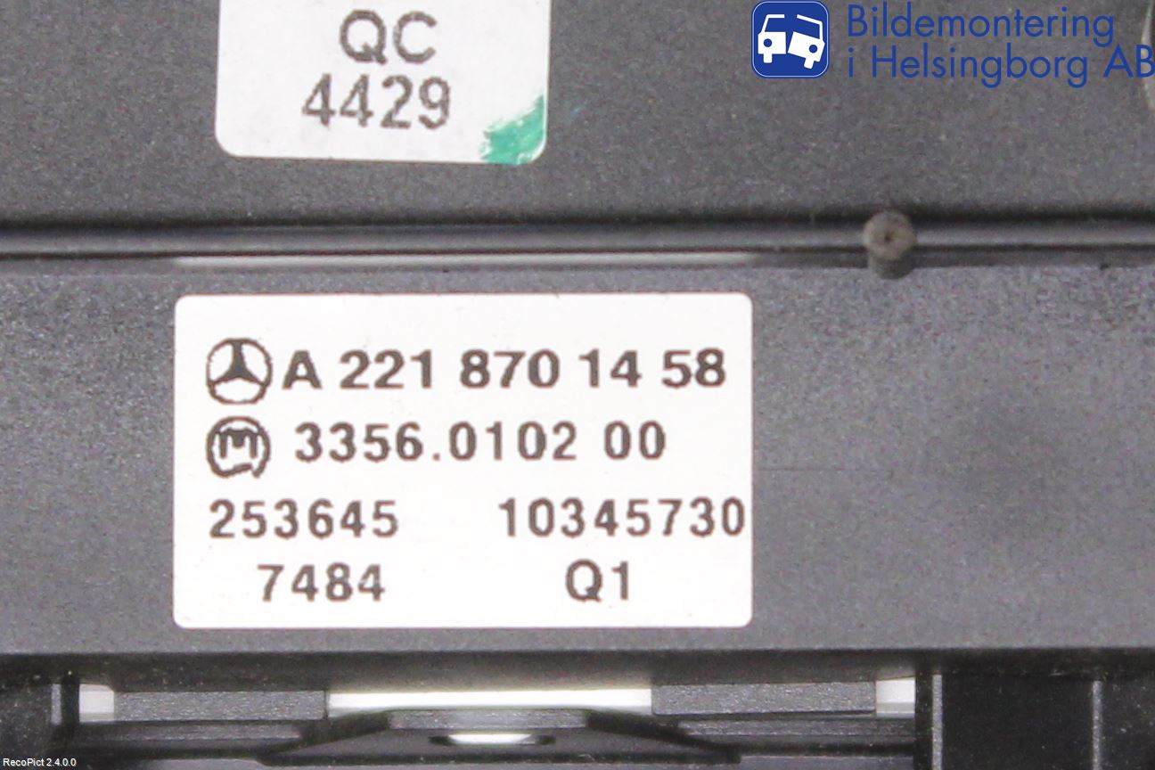 Mercedes-Benz MB S-KLASS (W221) 05-13 Bryter Nivå Regulering