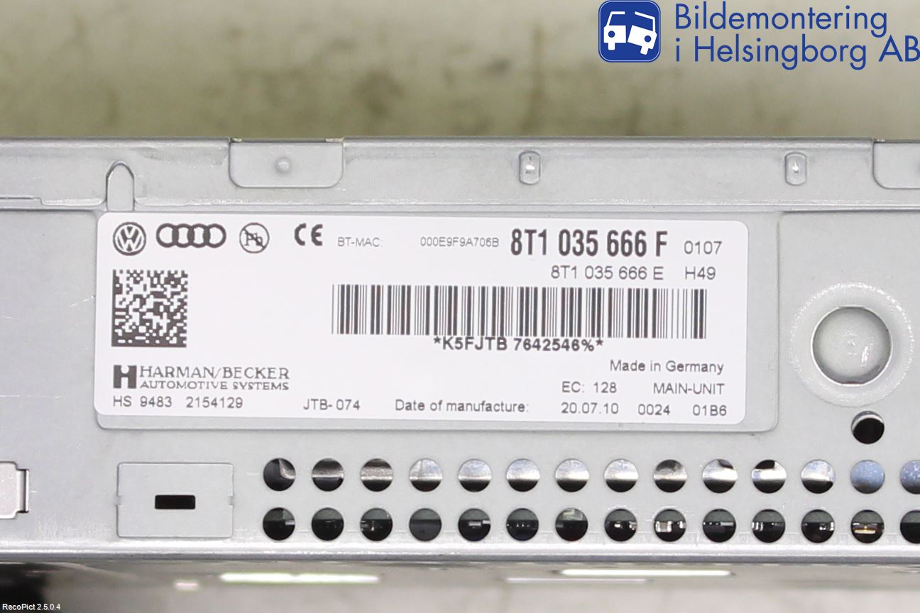 Audi A5 07-16 Stereo Radio Øvrig