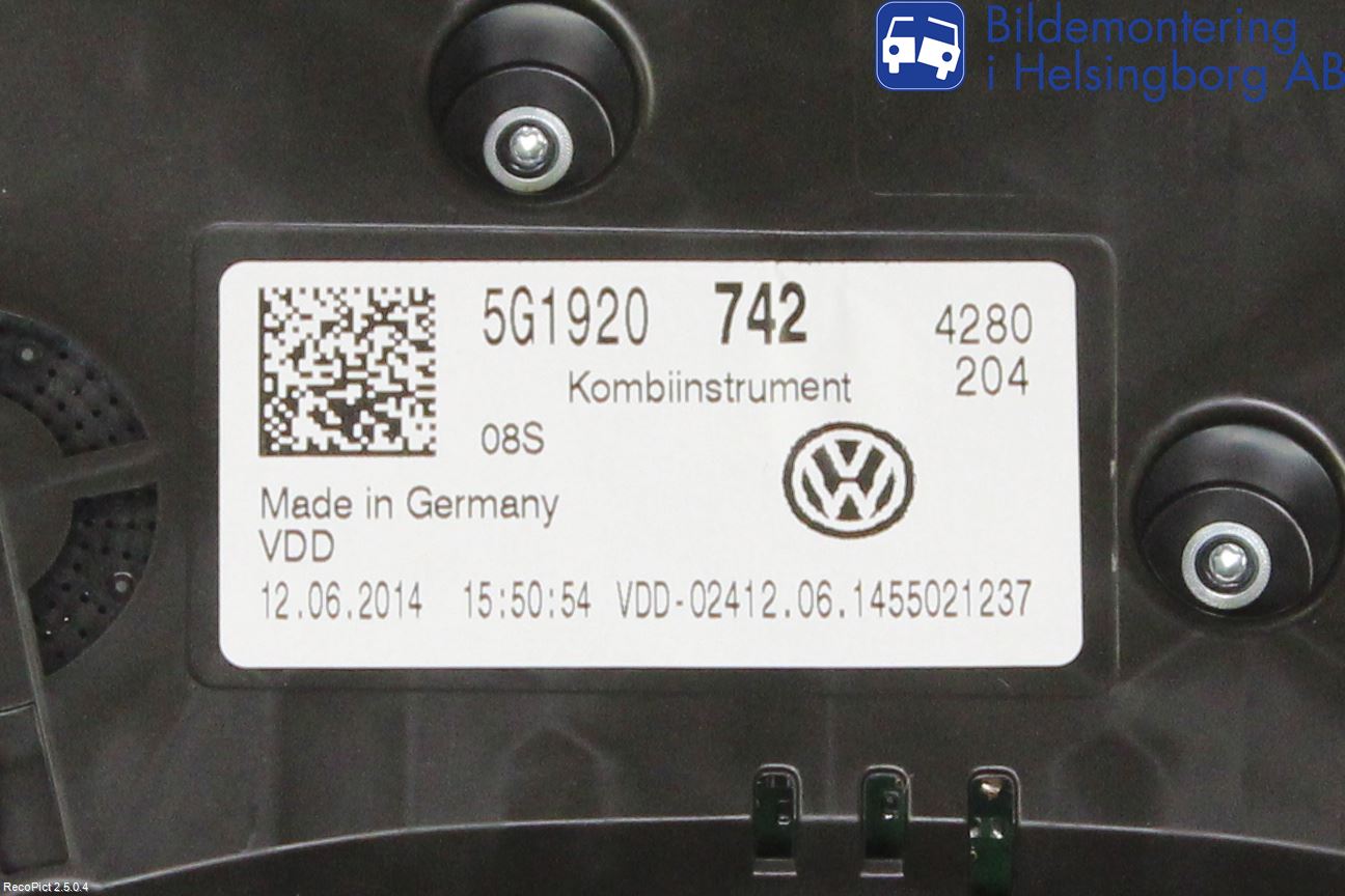 Volkswagen VW GOLF / E-GOLF VII 13-20 Instr Kombinert