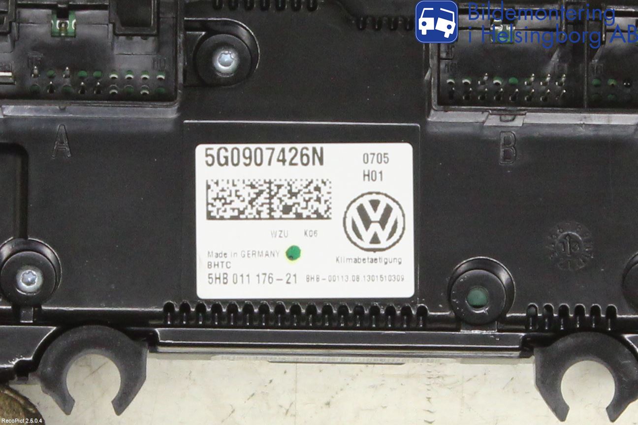 Volkswagen VW GOLF / E-GOLF VII 13-20 Varme Ac Betjening-Display