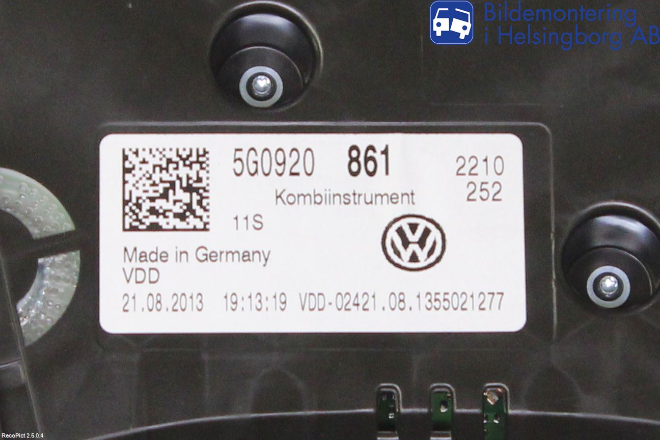 Volkswagen VW GOLF / E-GOLF VII 13-20 Instr Kombinert