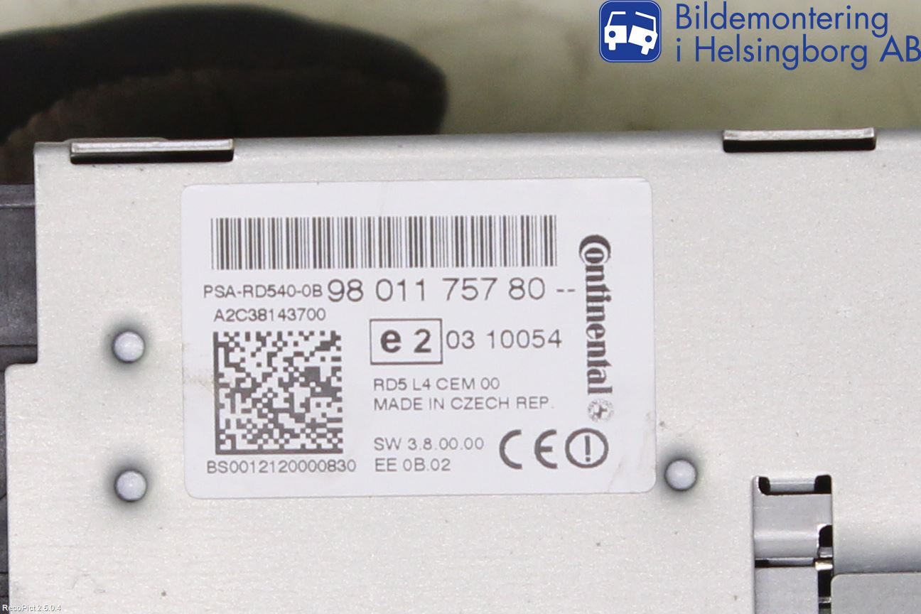 Peugeot 508 11-18 Stereo Radio Med Cd