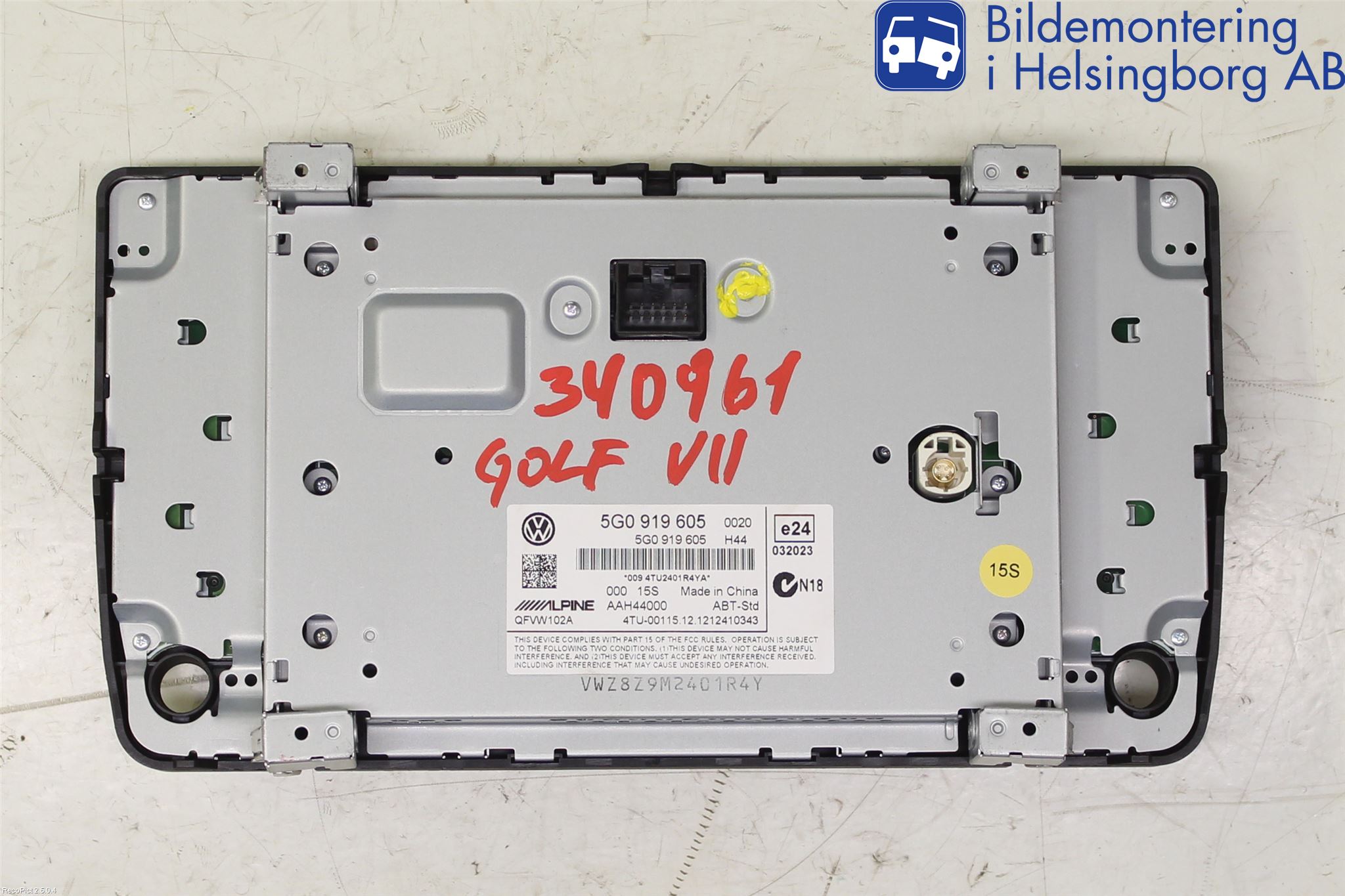 Volkswagen VW GOLF / E-GOLF VII 13-20 Multifunktionsdisplay