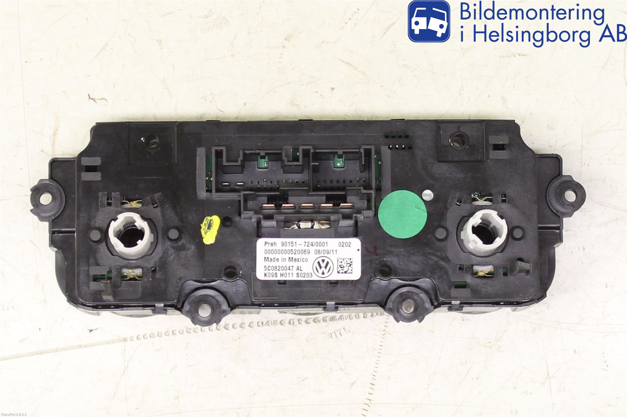 Volkswagen VW BEETLE 12- Varmeapparat Panel(Regulering)